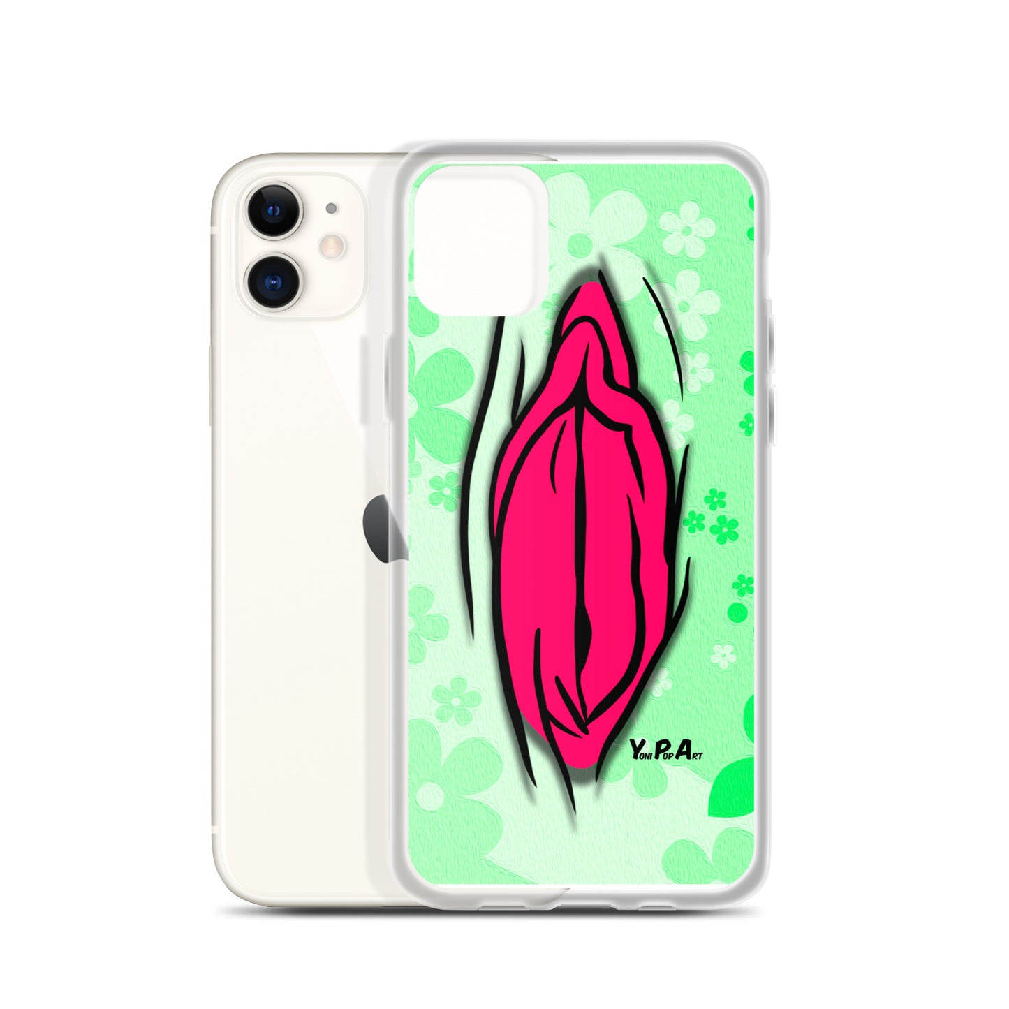 iPhone-Hülle "YoniPopArt #4 on light green Flowers"