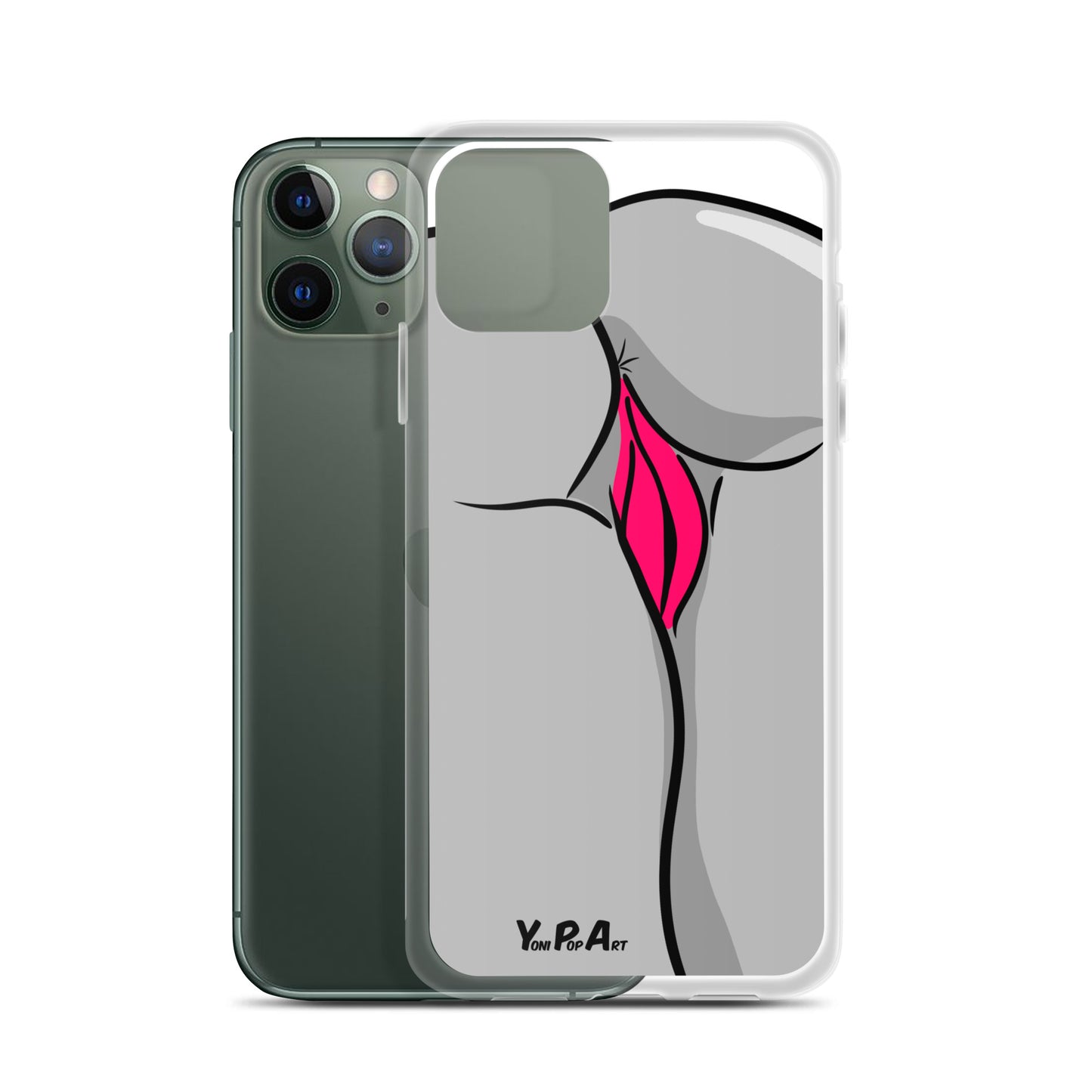 iPhone-Hülle YoniPopArt "Backside in schwarz-weiss-pink"