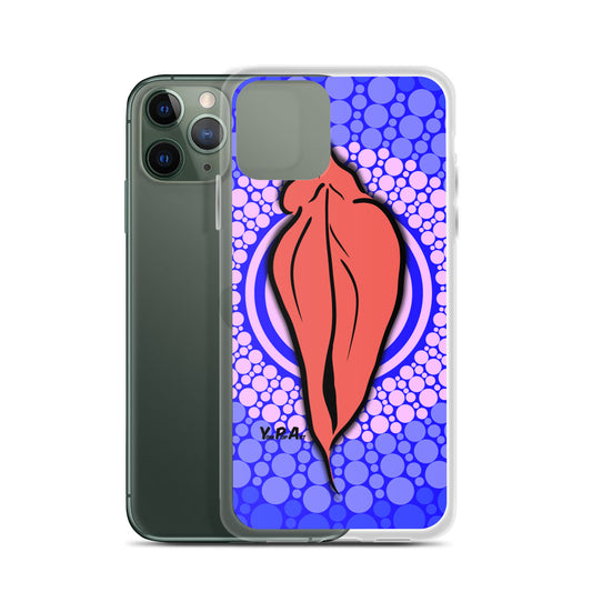 iPhone-Hülle YoniPopArt "pink flaps on blue points #3"