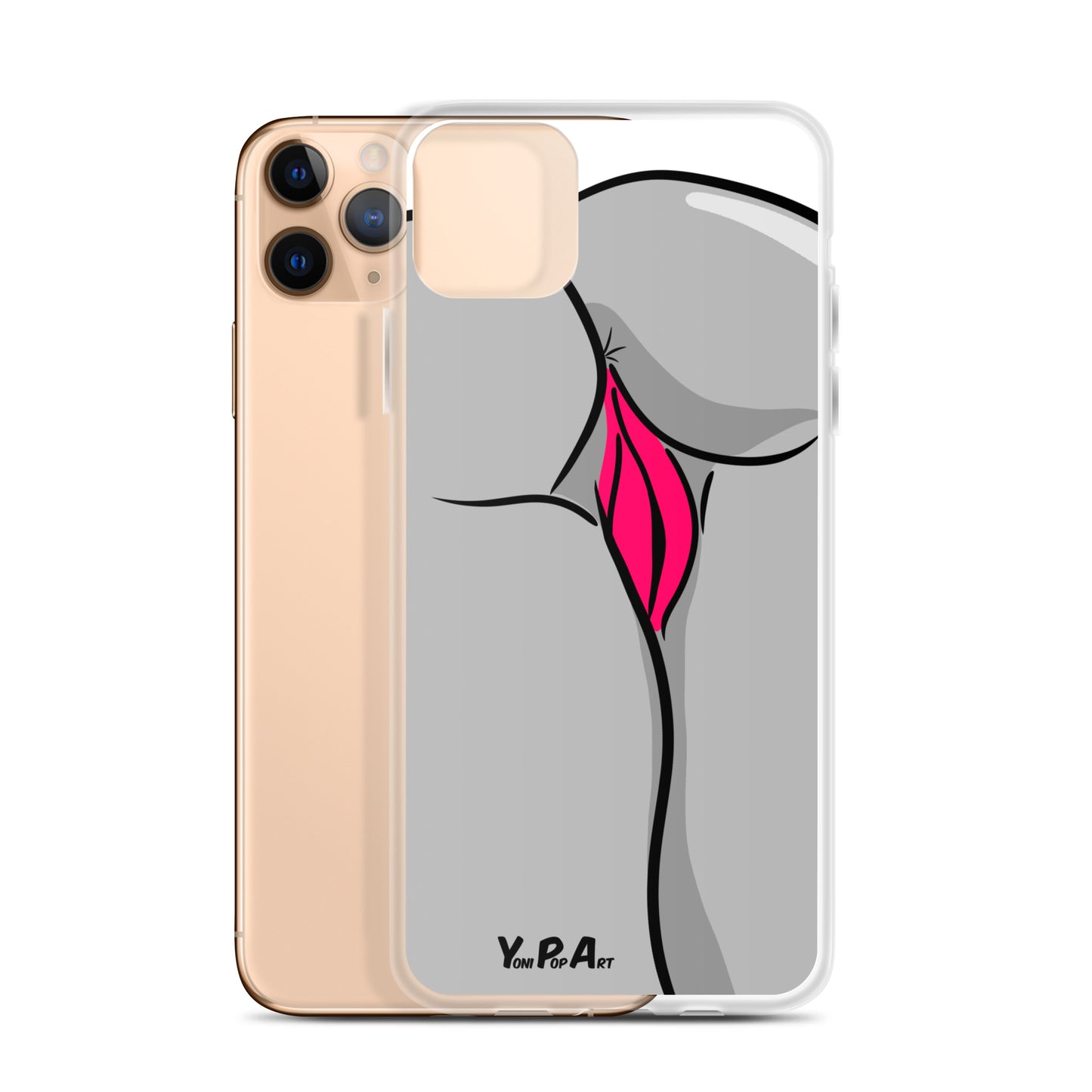 iPhone-Hülle YoniPopArt "Backside in schwarz-weiss-pink"