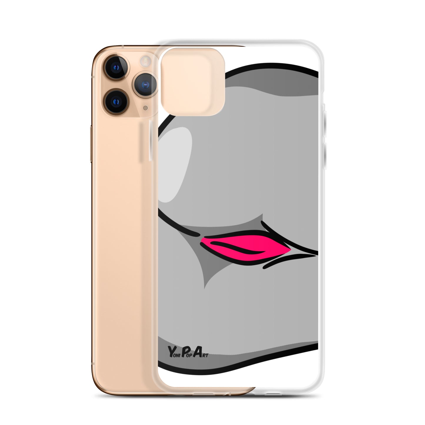 iPhone-Hülle YoniPopArt "Backside #3 in schwarz-weiss-pink"