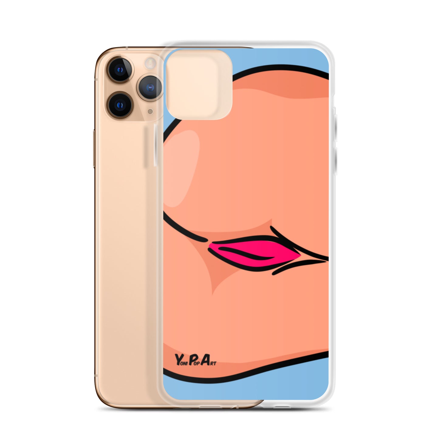 iPhone-Hülle YoniPopArt "Backside #3 on blue"