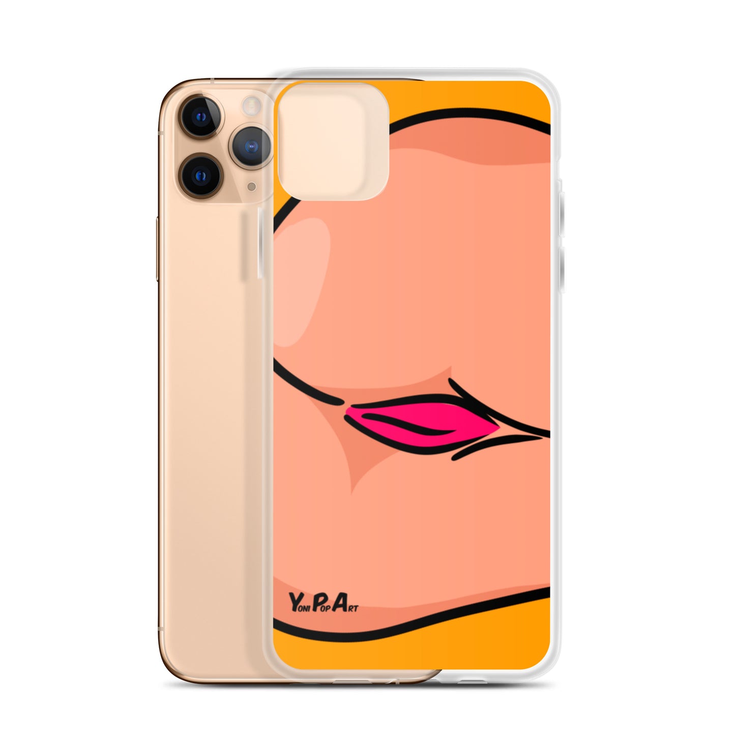 iPhone-Hülle YoniPopArt "Backside #3 on orange"