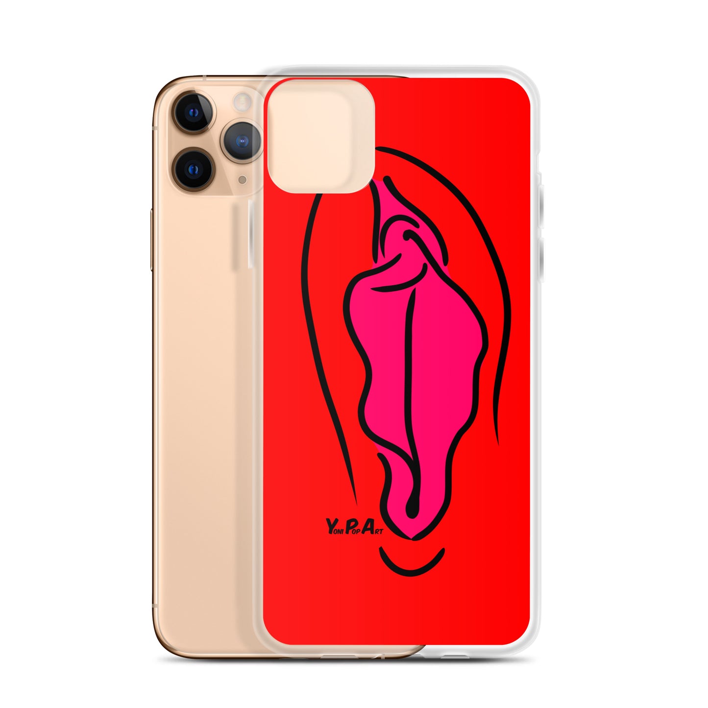 iPhone-Hülle YoniPopArt "Pink on Red"