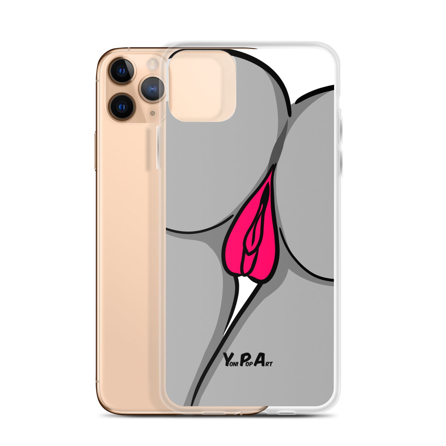 iPhone-Hülle YoniPopArt "Two Lips backside in schwarz-weiss-pink"