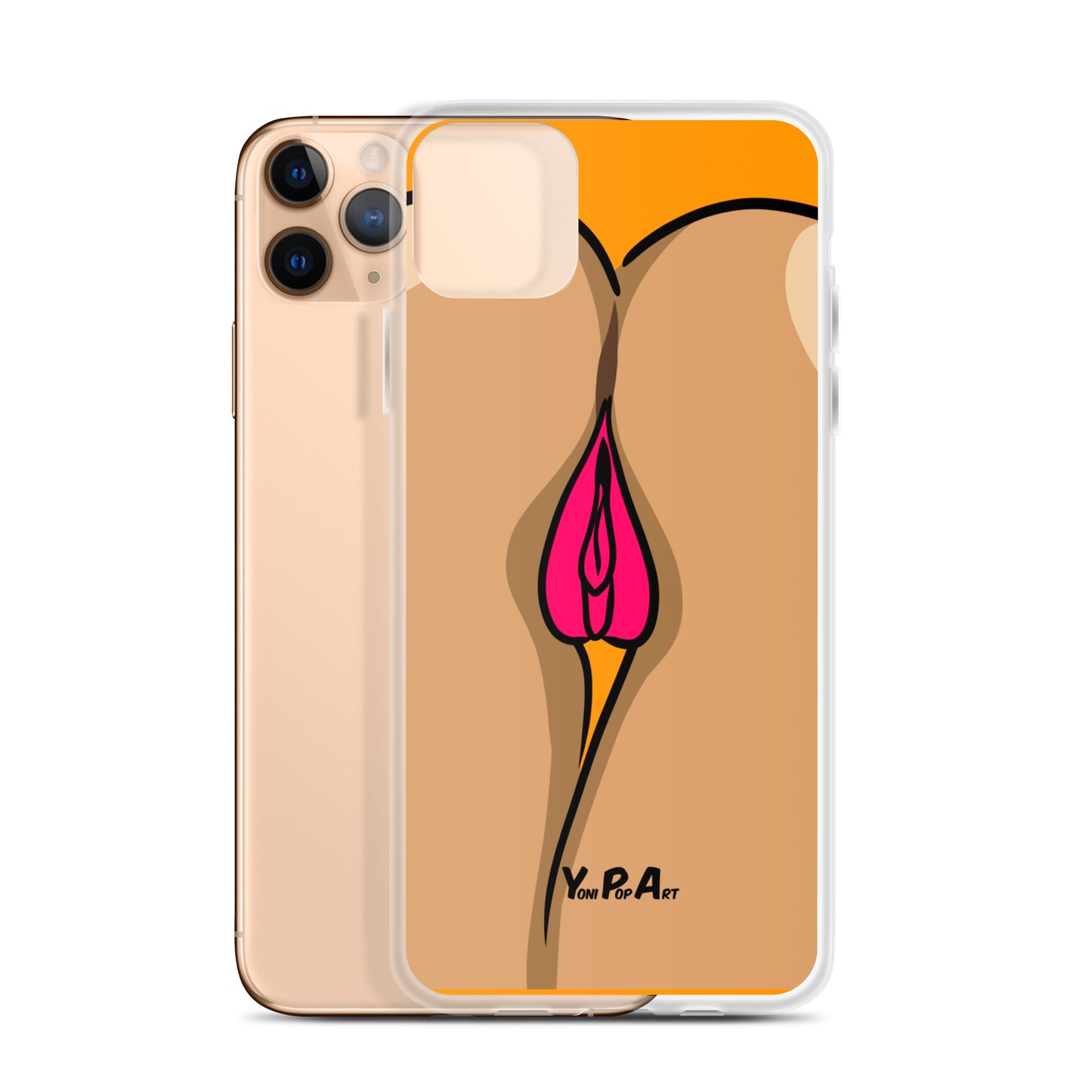 iPhone-Hülle YoniPopArt "Two Lips backside on Orange"