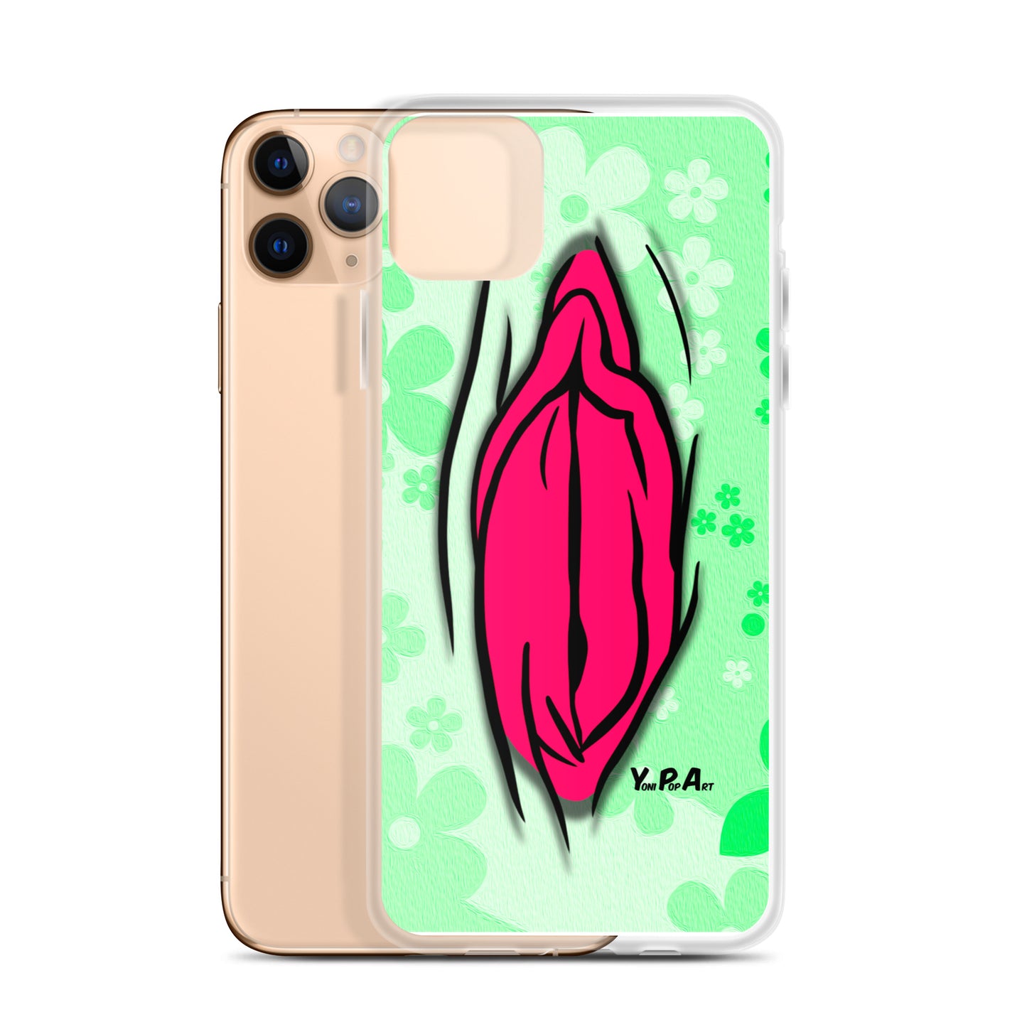 iPhone-Hülle "YoniPopArt #4 on light green Flowers"