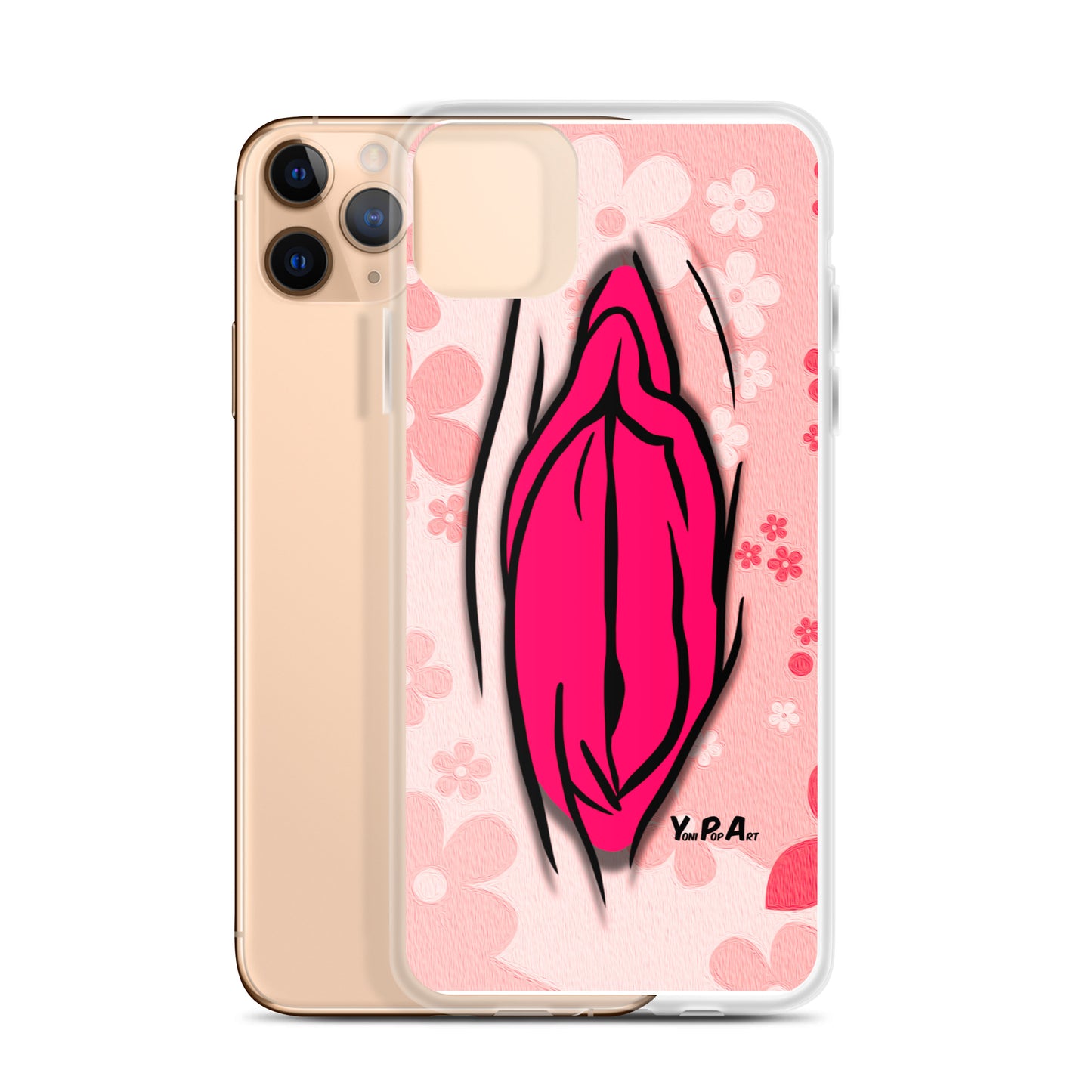 iPhone-Hülle "YoniPopArt #4 on light red Flowers"