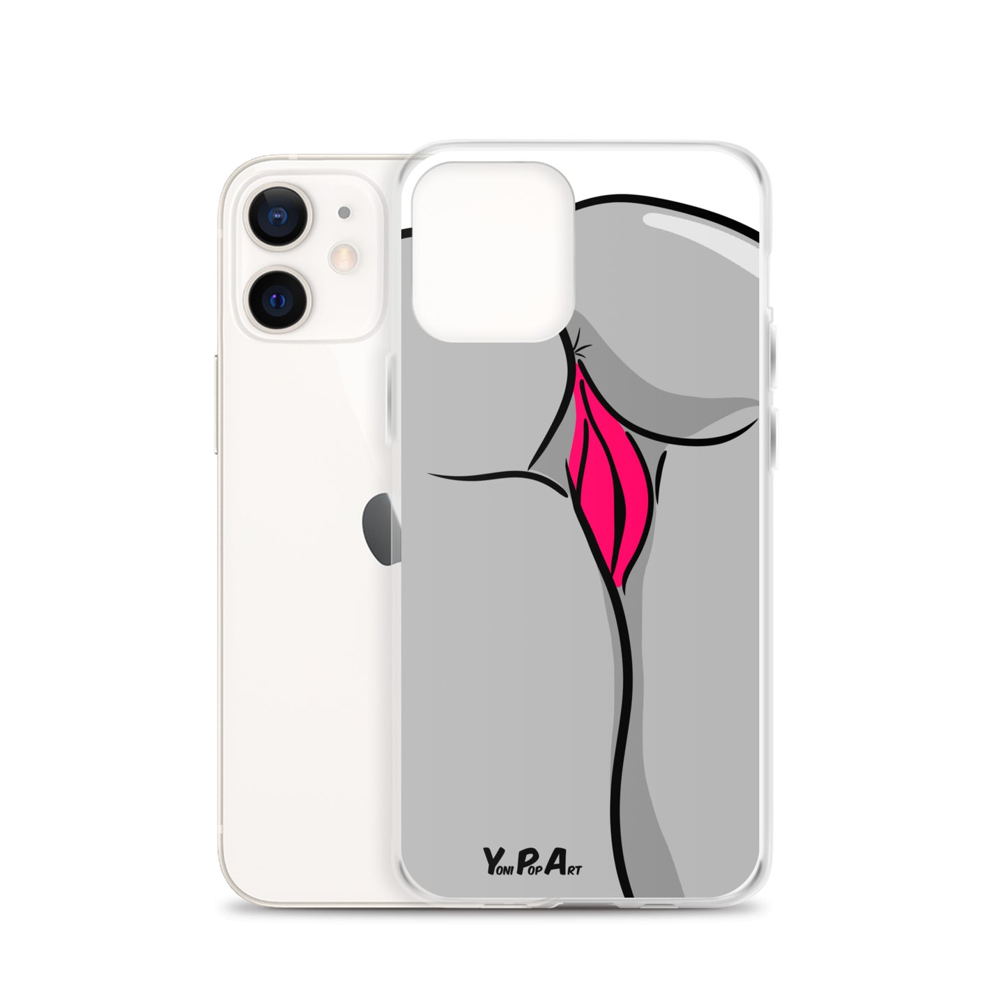 iPhone-Hülle YoniPopArt "Backside in schwarz-weiss-pink"
