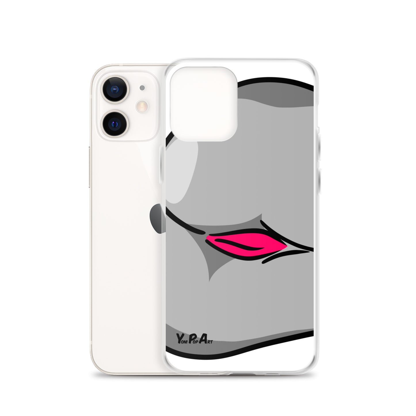 iPhone-Hülle YoniPopArt "Backside #3 in schwarz-weiss-pink"