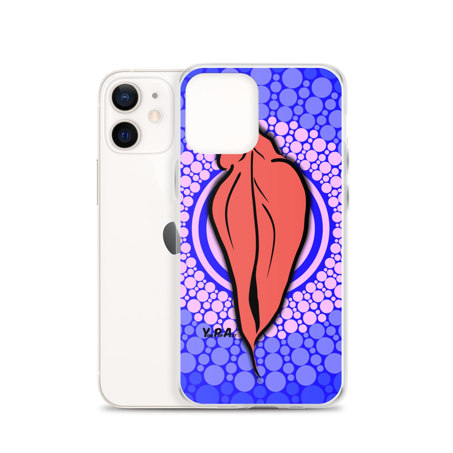 iPhone-Hülle YoniPopArt "pink flaps on blue points #3"