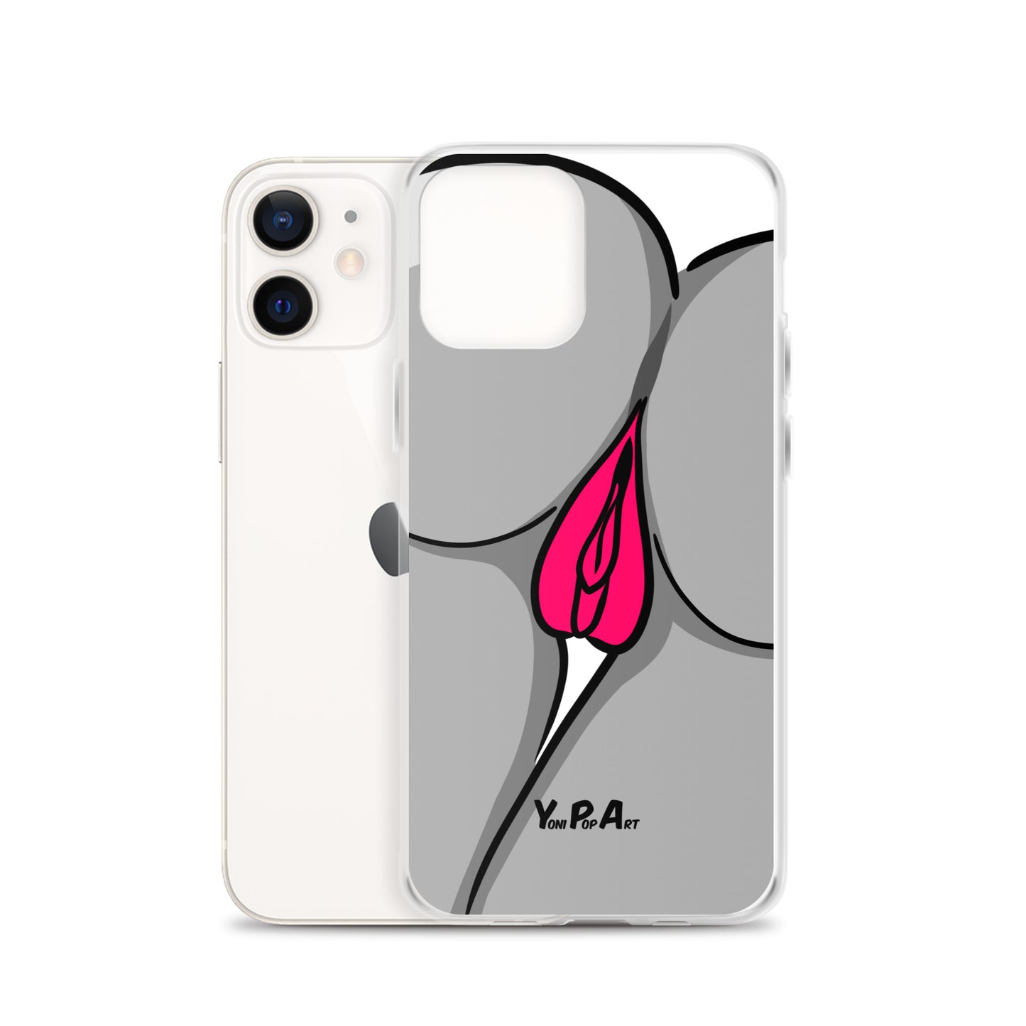 iPhone-Hülle YoniPopArt "Two Lips backside in schwarz-weiss-pink"