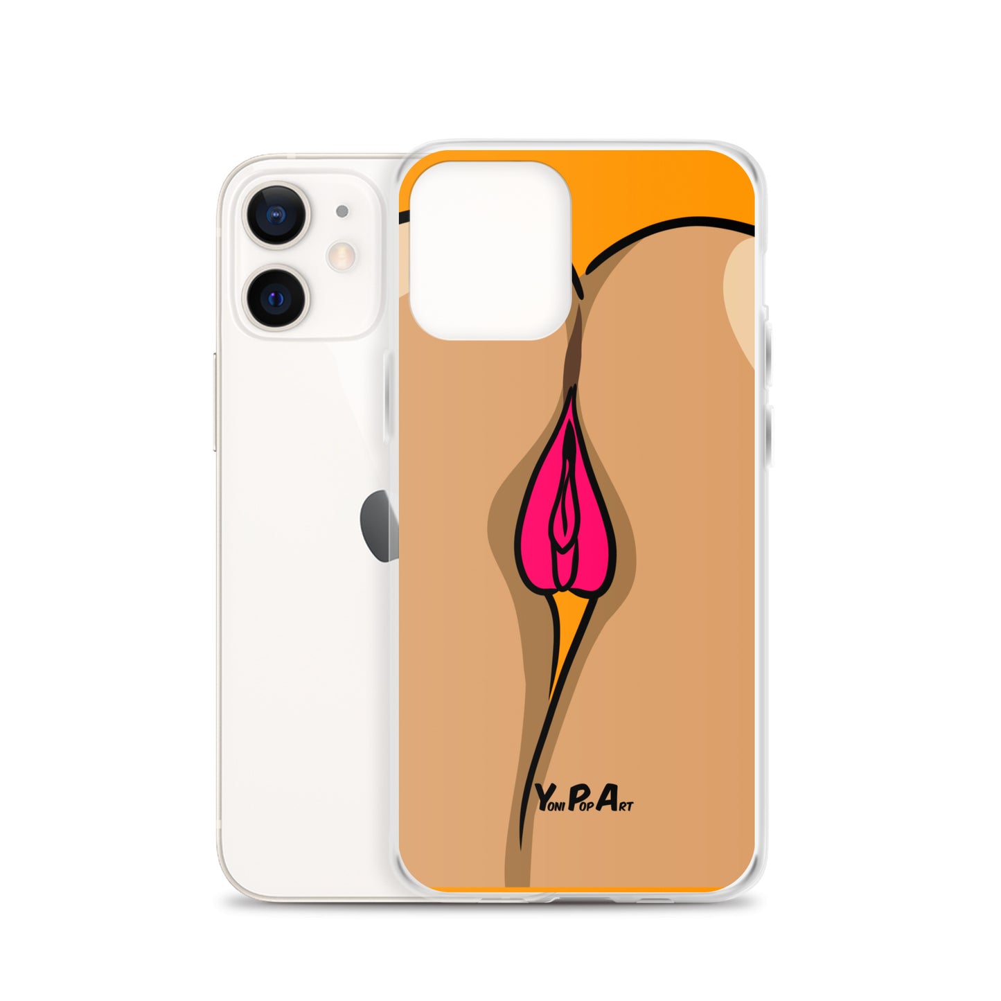 iPhone-Hülle YoniPopArt "Two Lips backside on Orange"