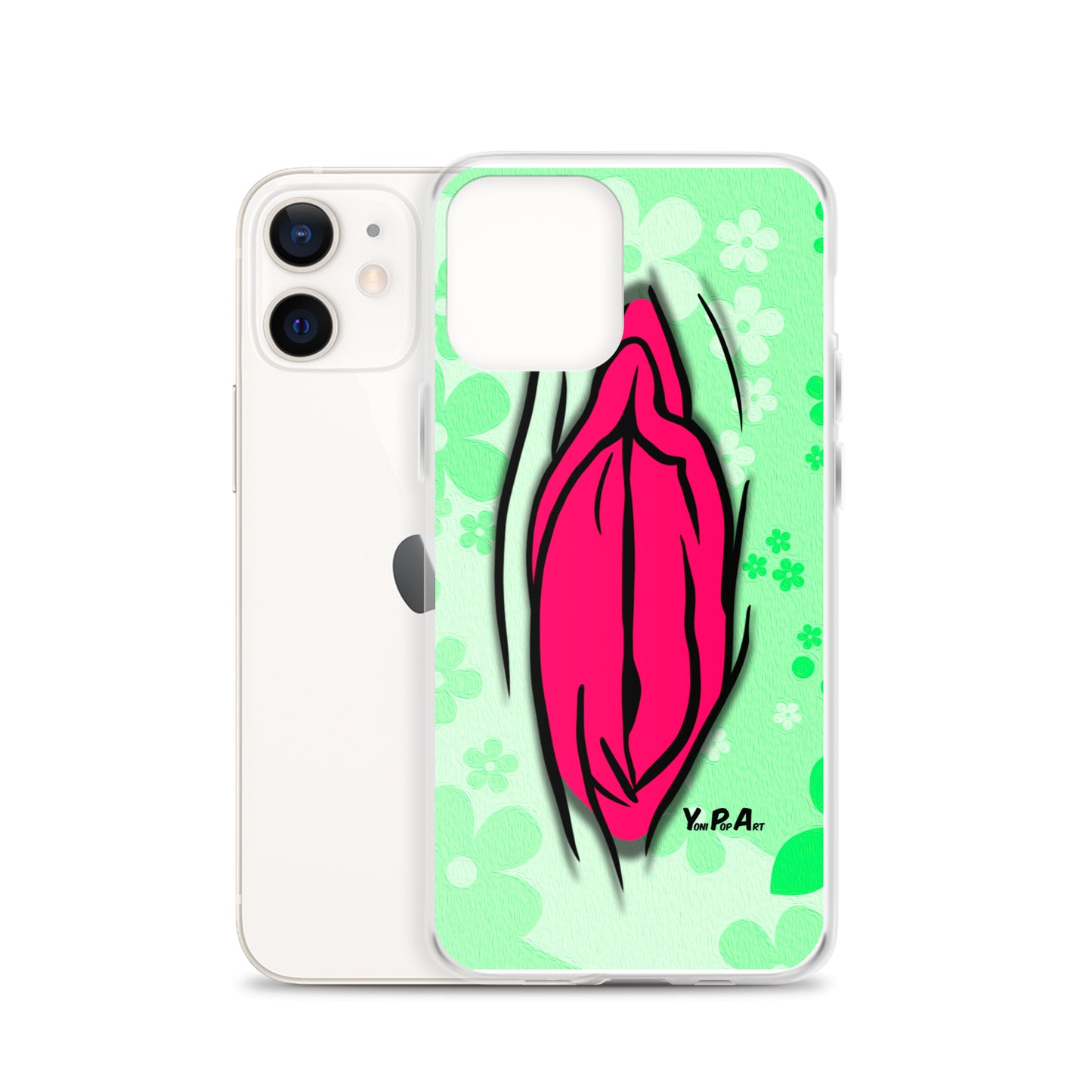 iPhone-Hülle "YoniPopArt #4 on light green Flowers"