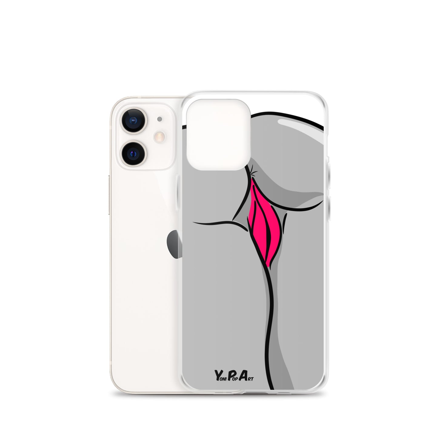 iPhone-Hülle YoniPopArt "Backside in schwarz-weiss-pink"
