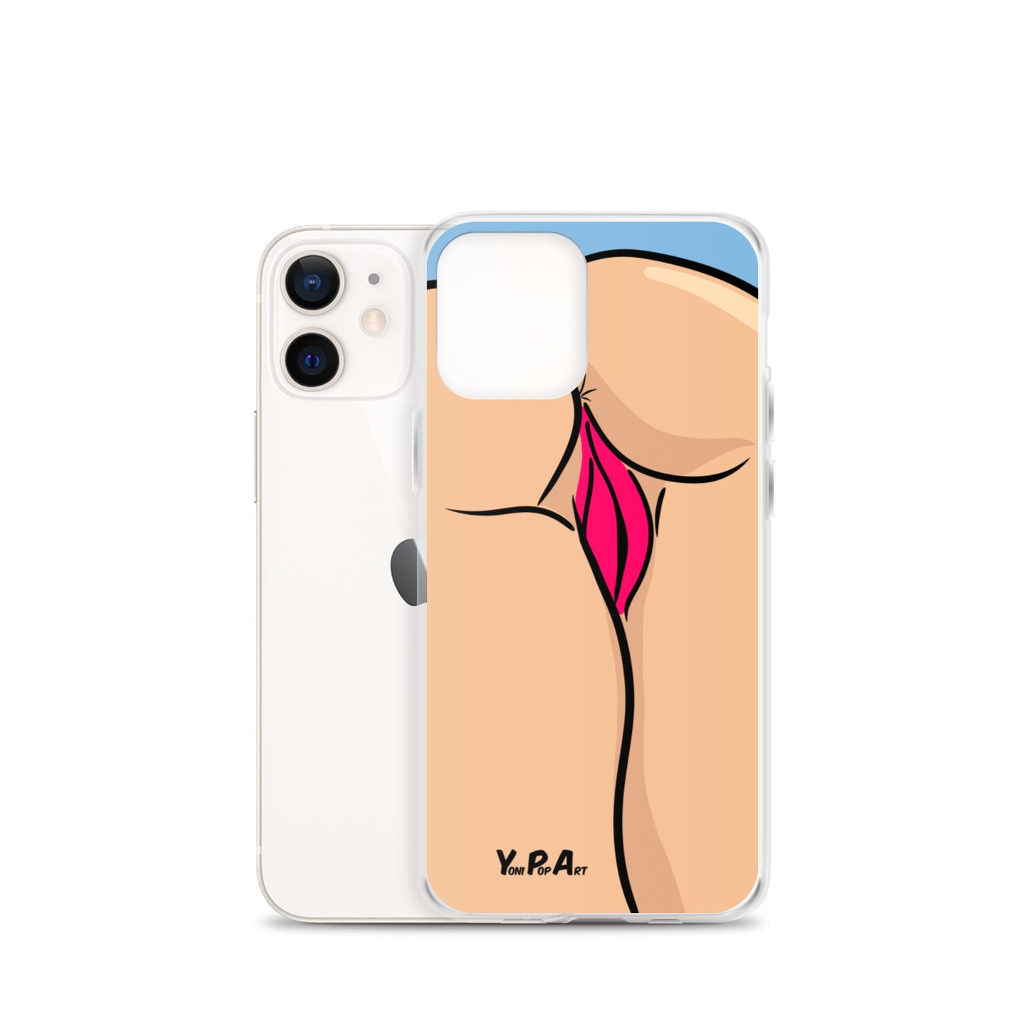 iPhone-Hülle YoniPopArt "Backside on blue"