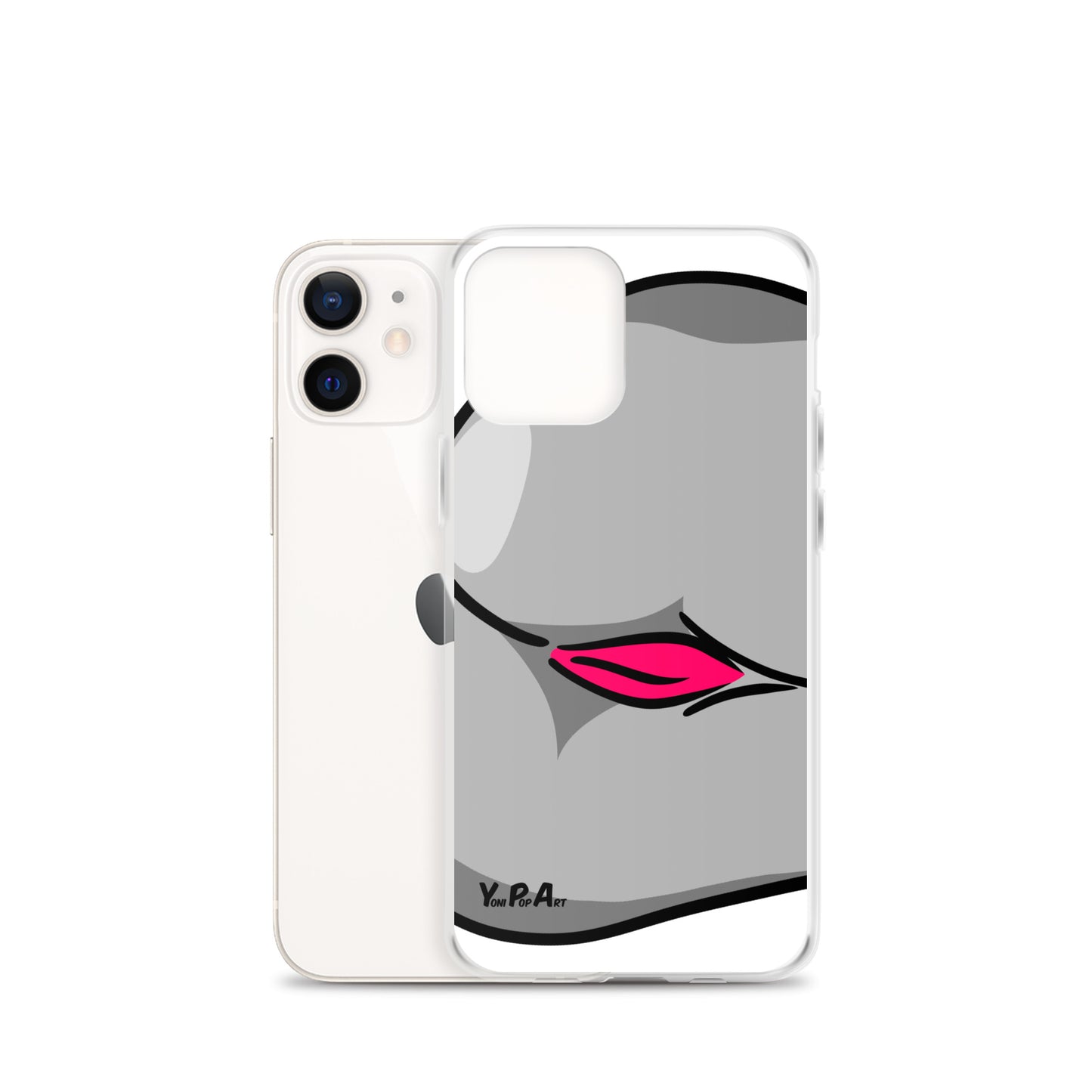iPhone-Hülle YoniPopArt "Backside #3 in schwarz-weiss-pink"