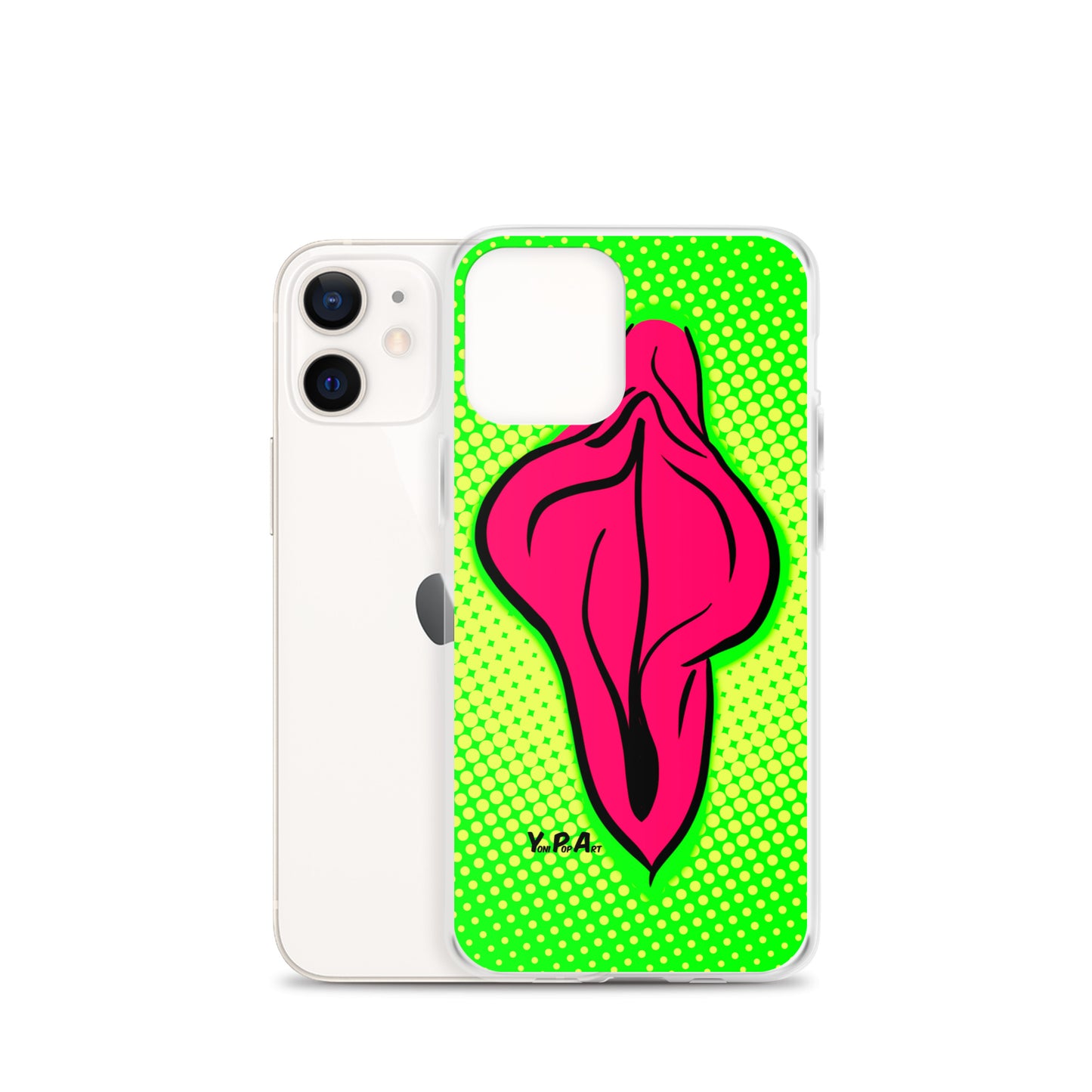 iPhone-Hülle YoniPopArt "pink flaps on green points #2"