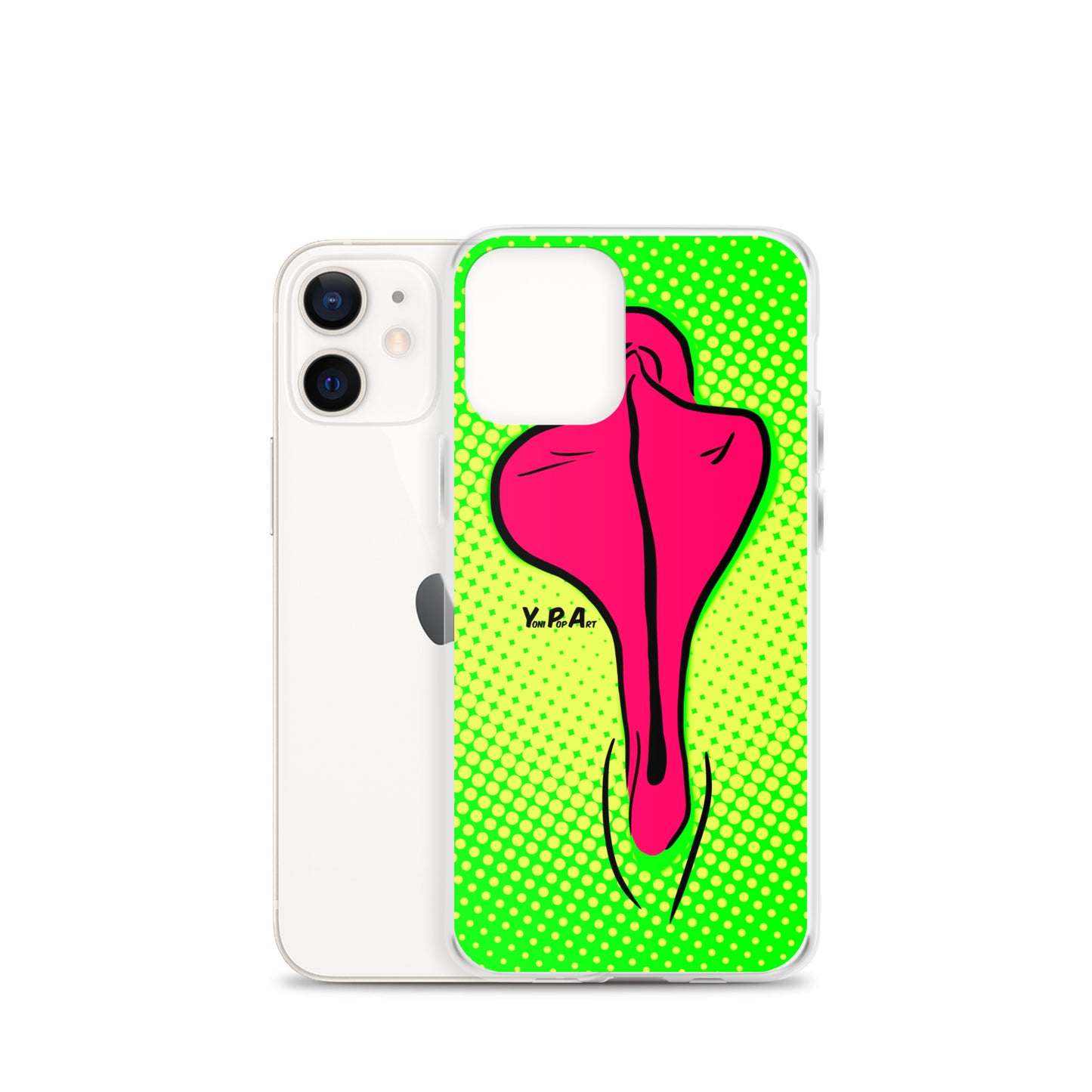 iPhone-Hülle YoniPopArt "pink flaps on green points"