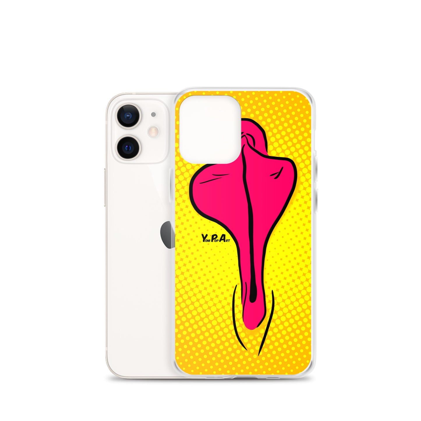 iPhone-Hülle YoniPopArt "pink flaps on yellow"