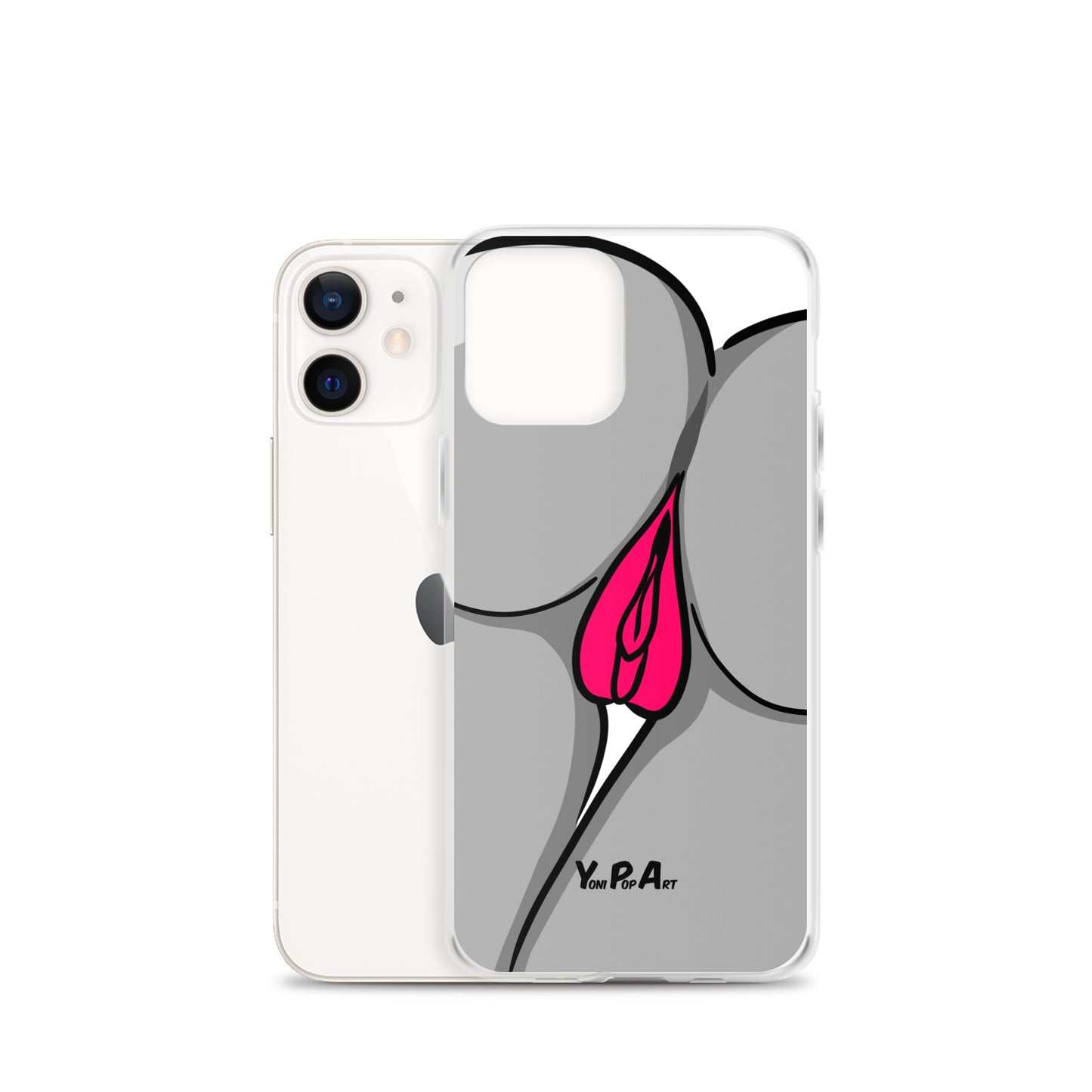 iPhone-Hülle YoniPopArt "Two Lips backside in schwarz-weiss-pink"