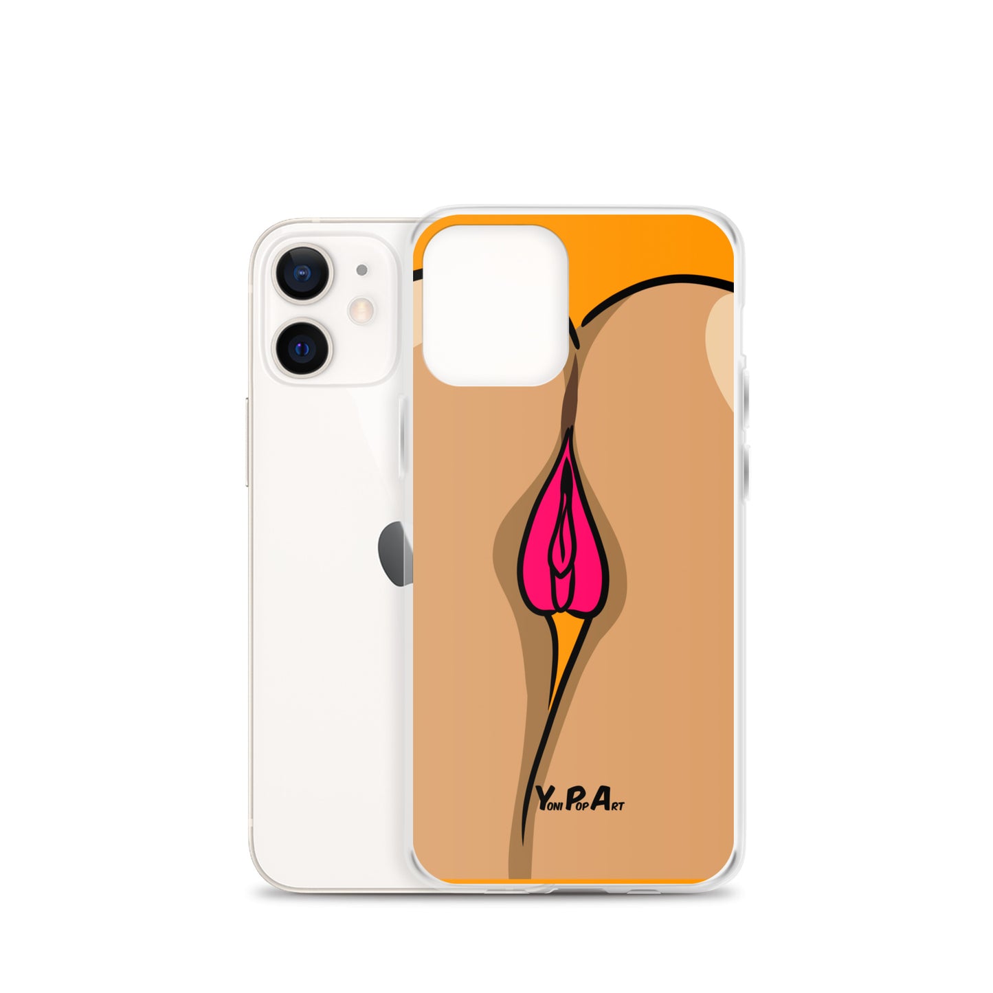 iPhone-Hülle YoniPopArt "Two Lips backside on Orange"