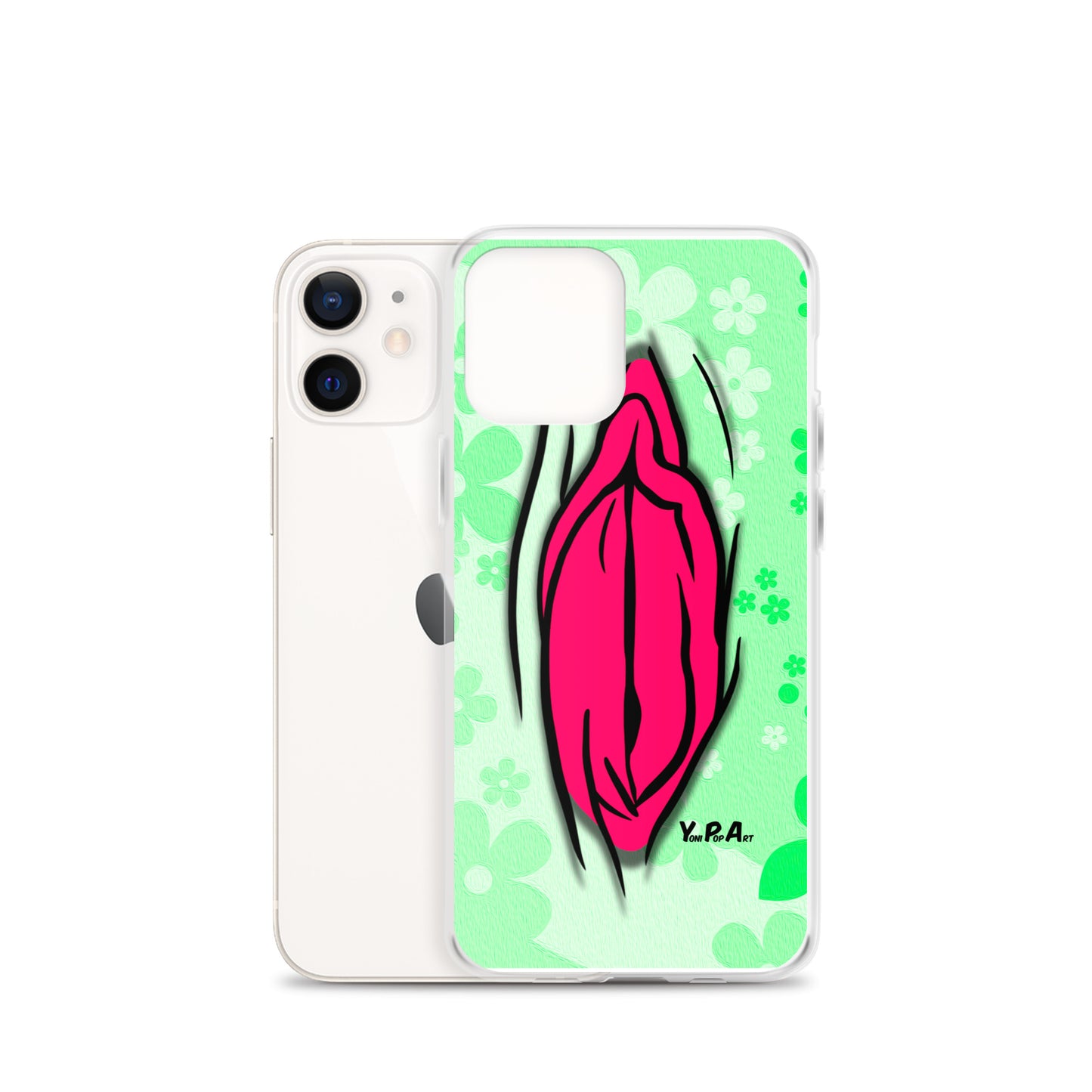 iPhone-Hülle "YoniPopArt #4 on light green Flowers"