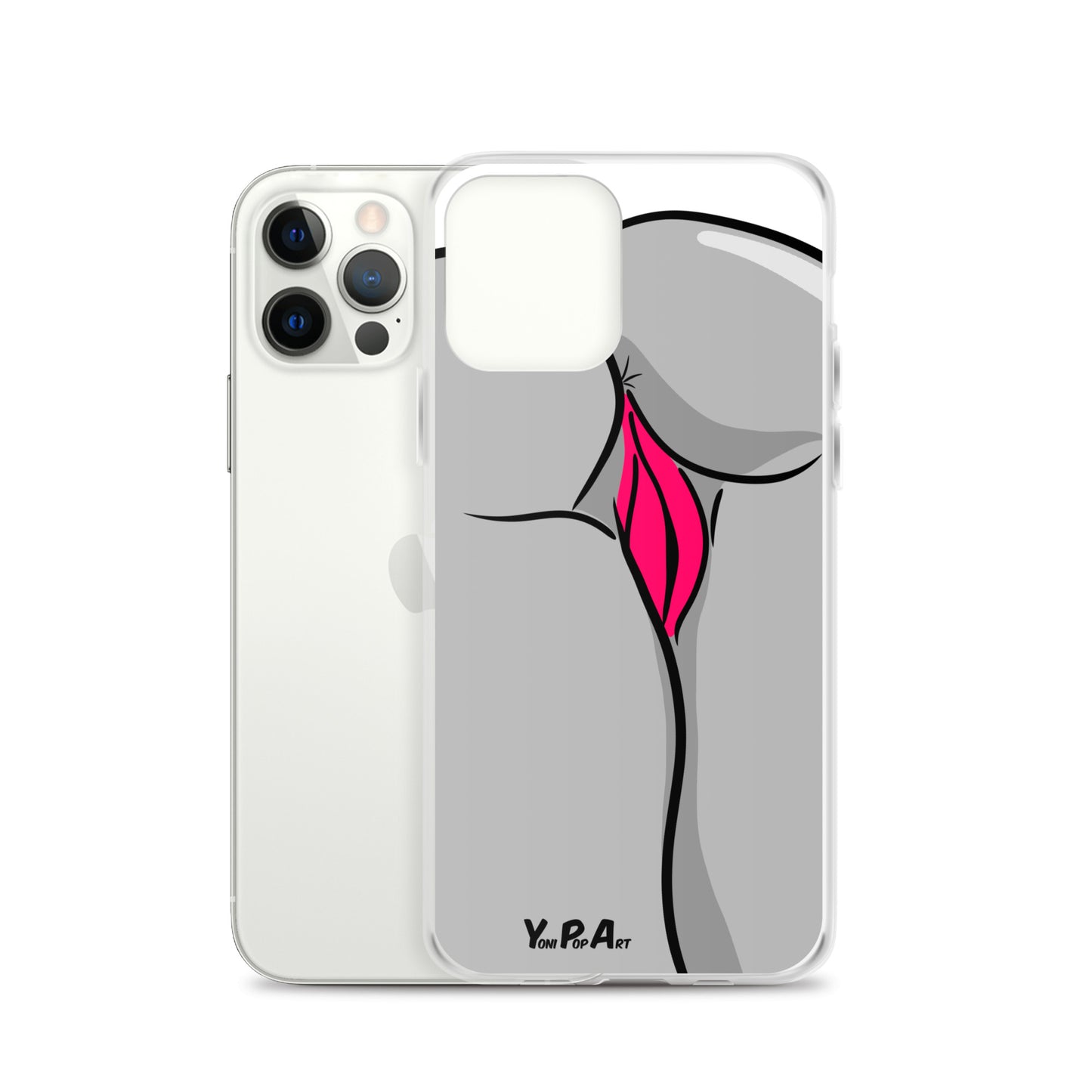 iPhone-Hülle YoniPopArt "Backside in schwarz-weiss-pink"