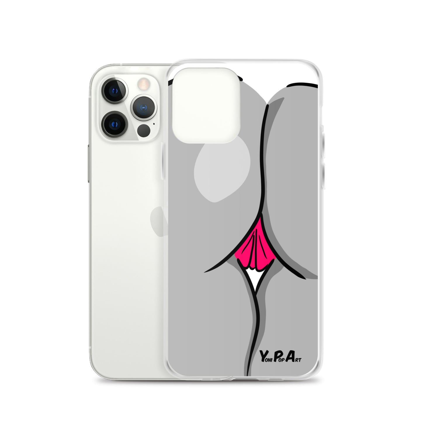 iPhone-Hülle YoniPopArt "Backside #1 in schwarz-weiss-pink"
