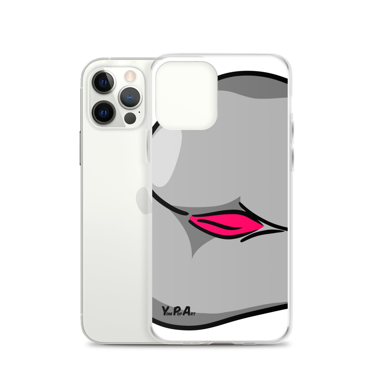 iPhone-Hülle YoniPopArt "Backside #3 in schwarz-weiss-pink"