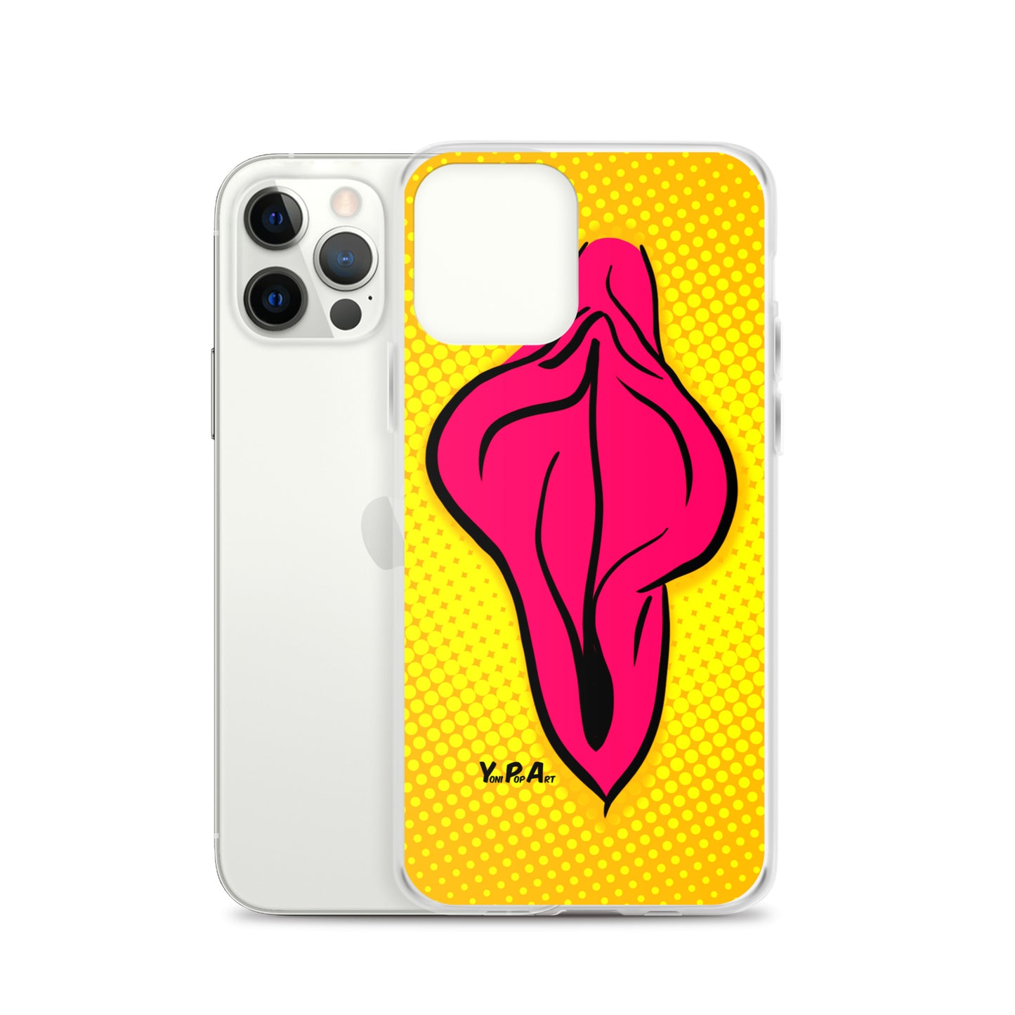 iPhone-Hülle YoniPopArt "pink flaps on yellow #2"