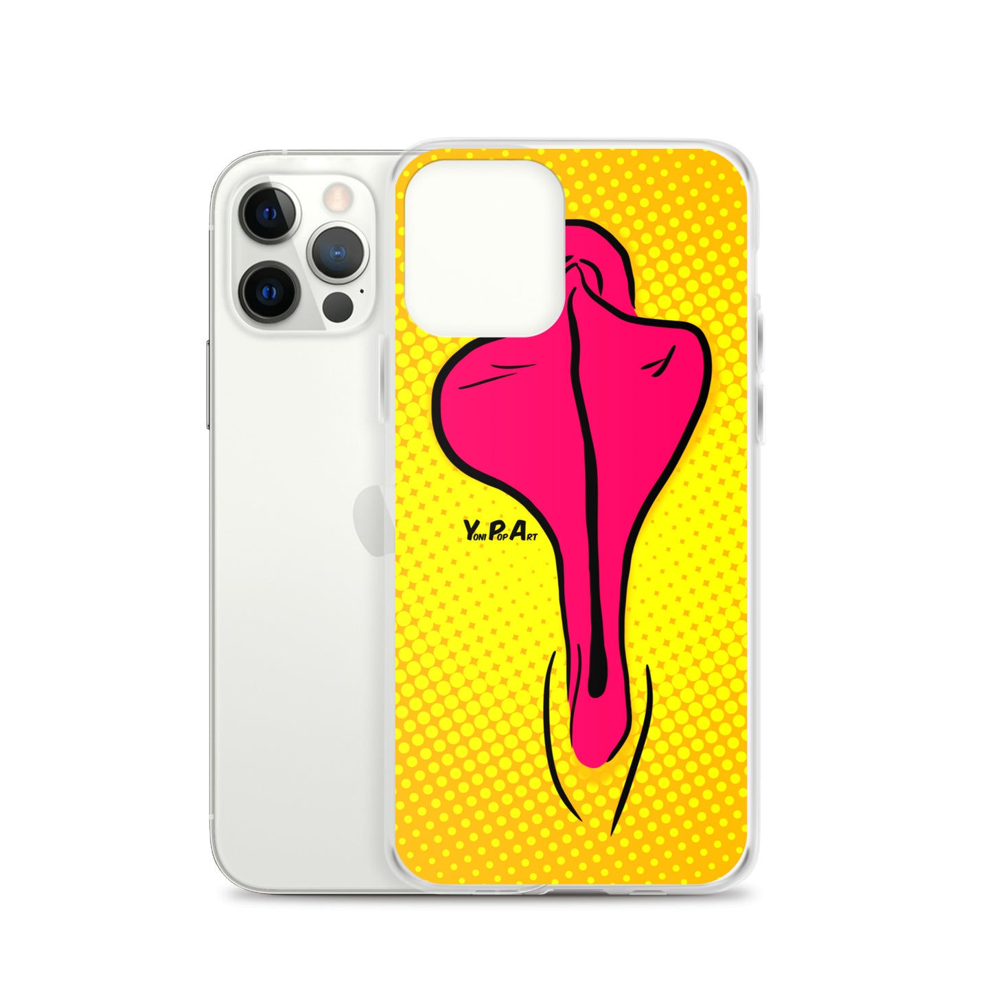 iPhone-Hülle YoniPopArt "pink flaps on yellow"