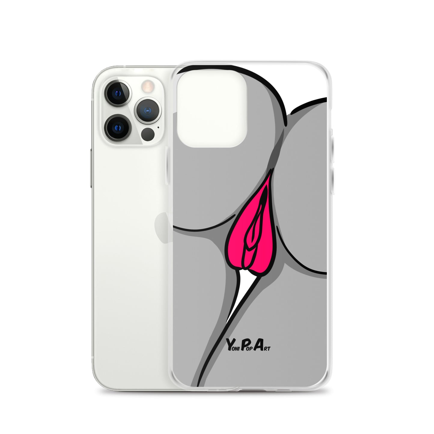 iPhone-Hülle YoniPopArt "Two Lips backside in schwarz-weiss-pink"