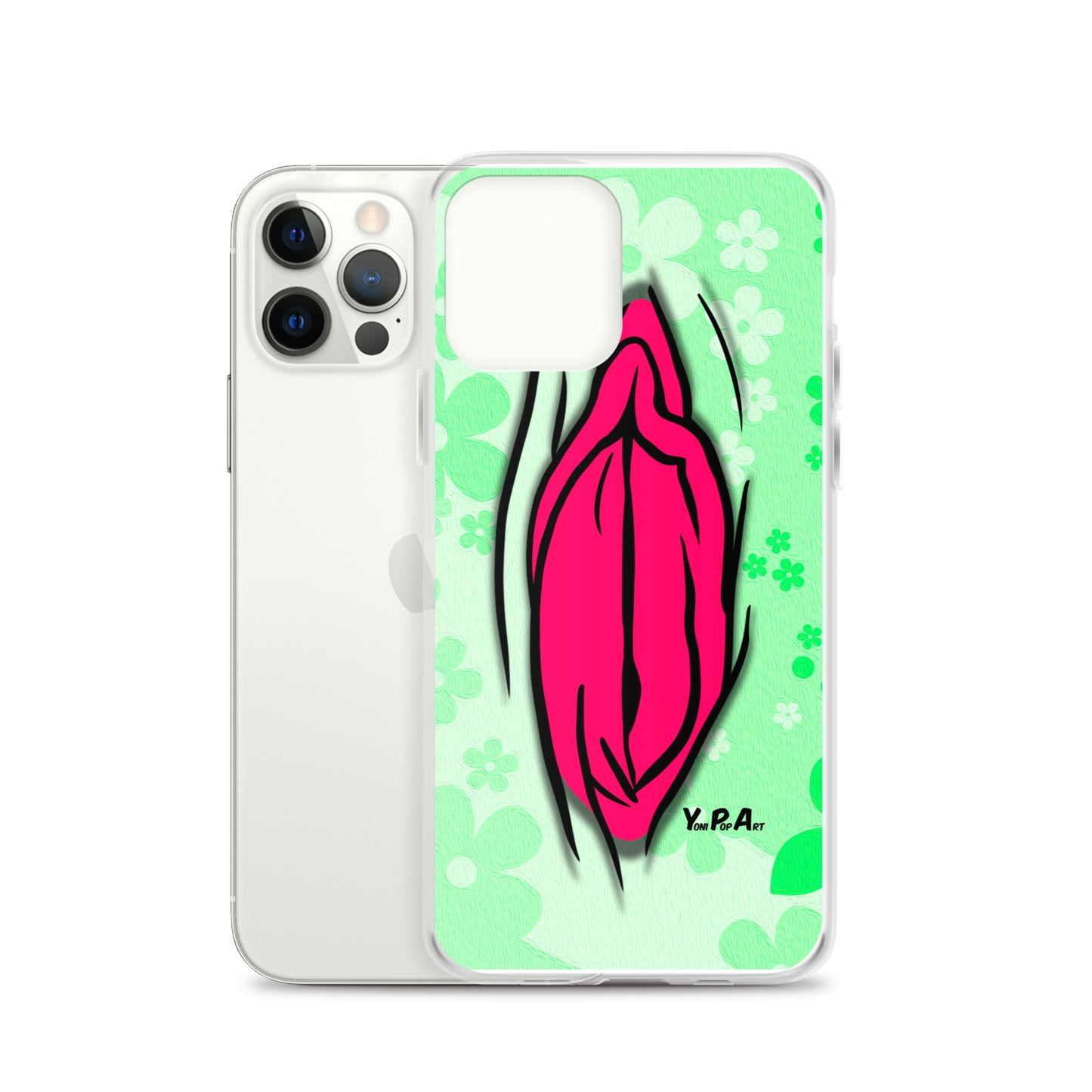 iPhone-Hülle "YoniPopArt #4 on light green Flowers"