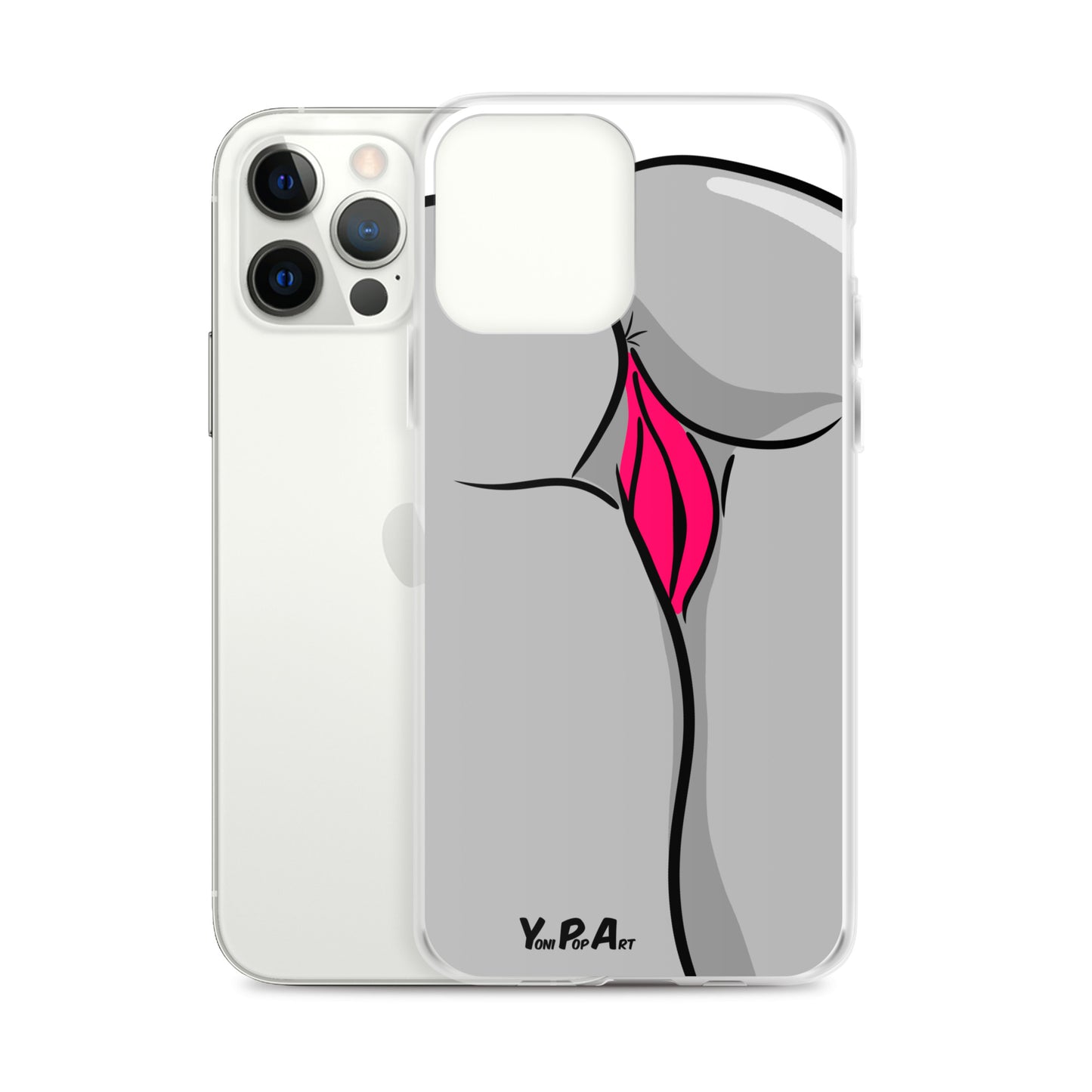iPhone-Hülle YoniPopArt "Backside in schwarz-weiss-pink"