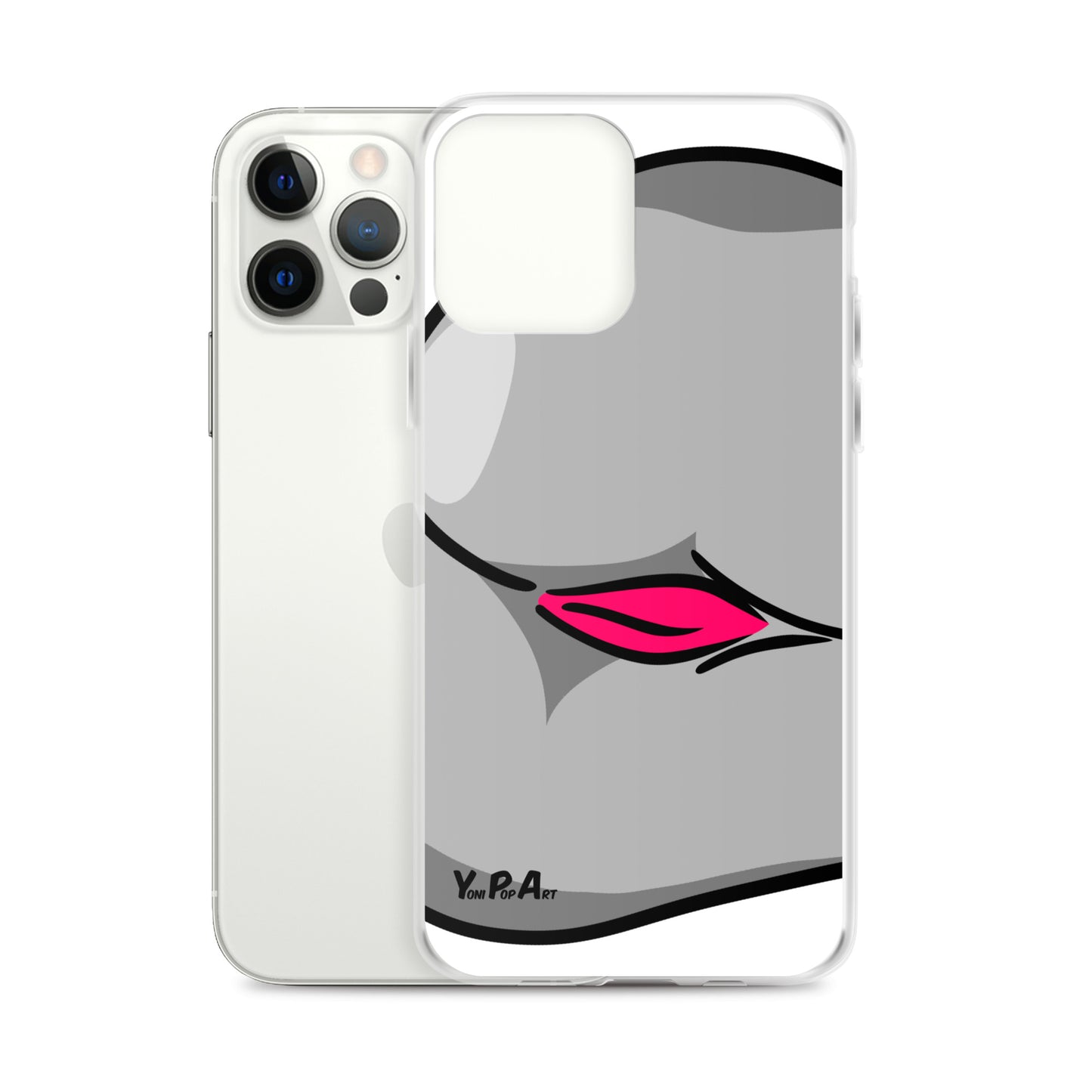 iPhone-Hülle YoniPopArt "Backside #3 in schwarz-weiss-pink"