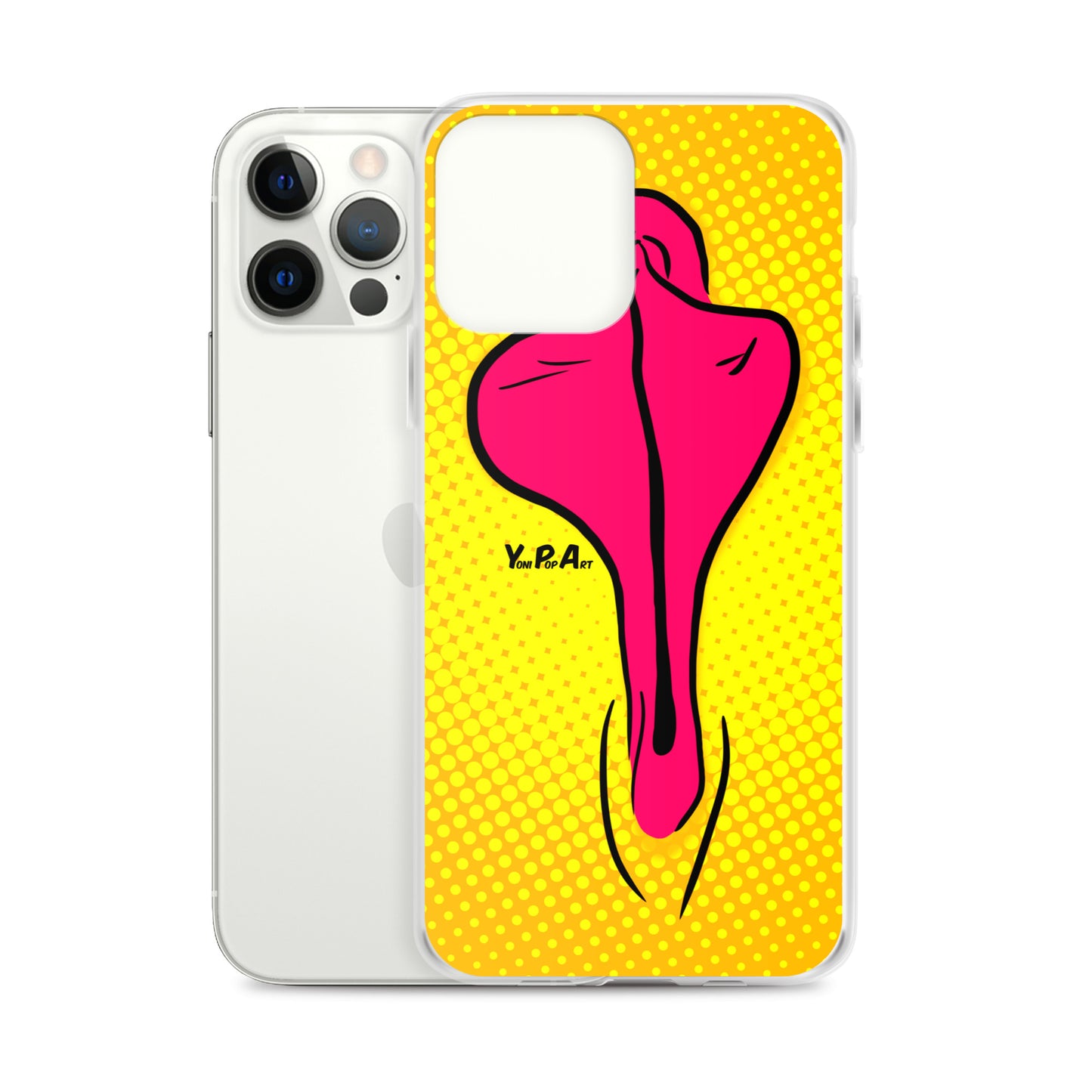 iPhone-Hülle YoniPopArt "pink flaps on yellow"