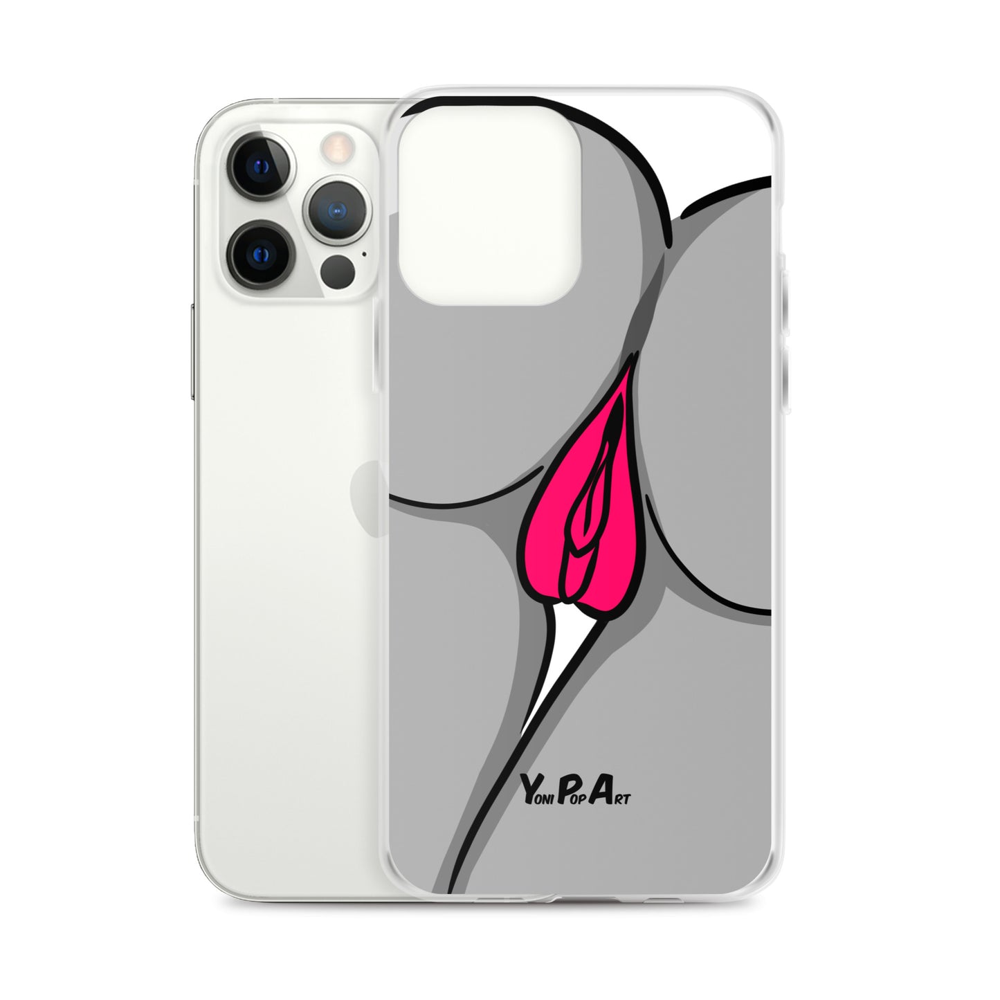iPhone-Hülle YoniPopArt "Two Lips backside in schwarz-weiss-pink"