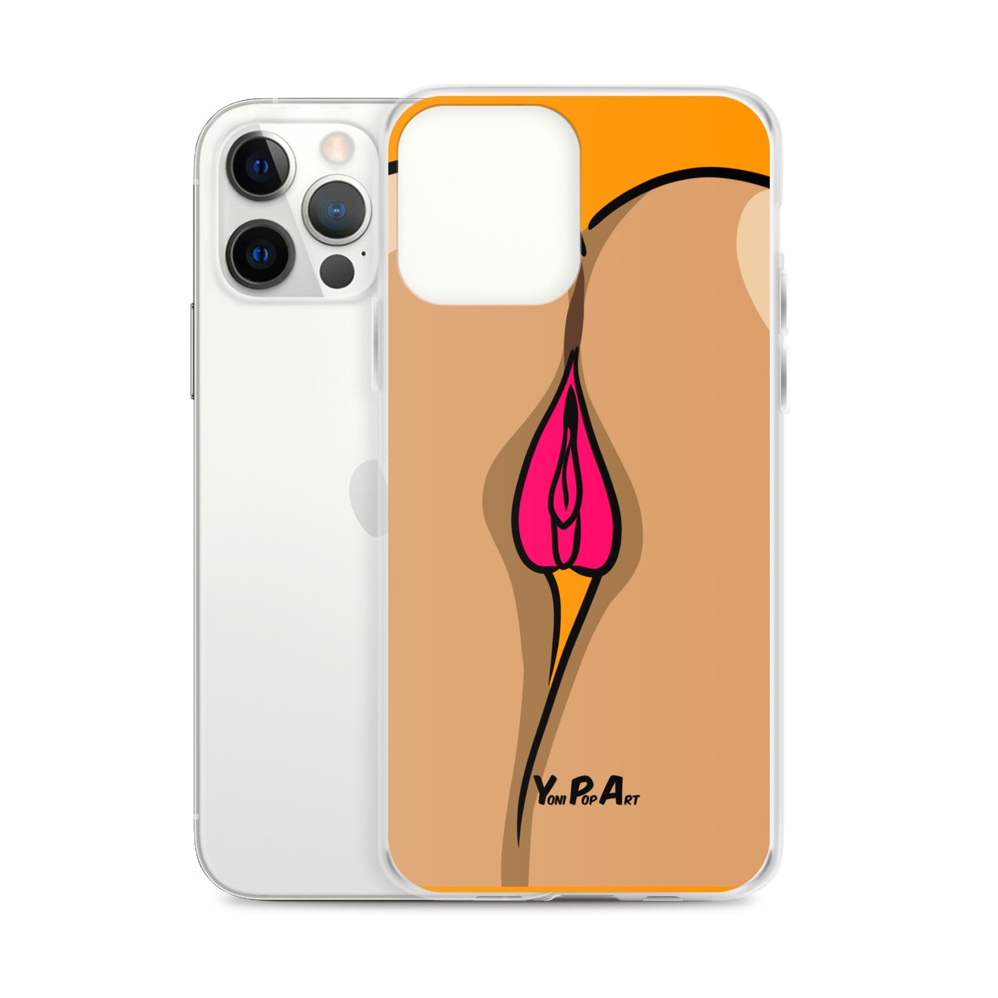 iPhone-Hülle YoniPopArt "Two Lips backside on Orange"