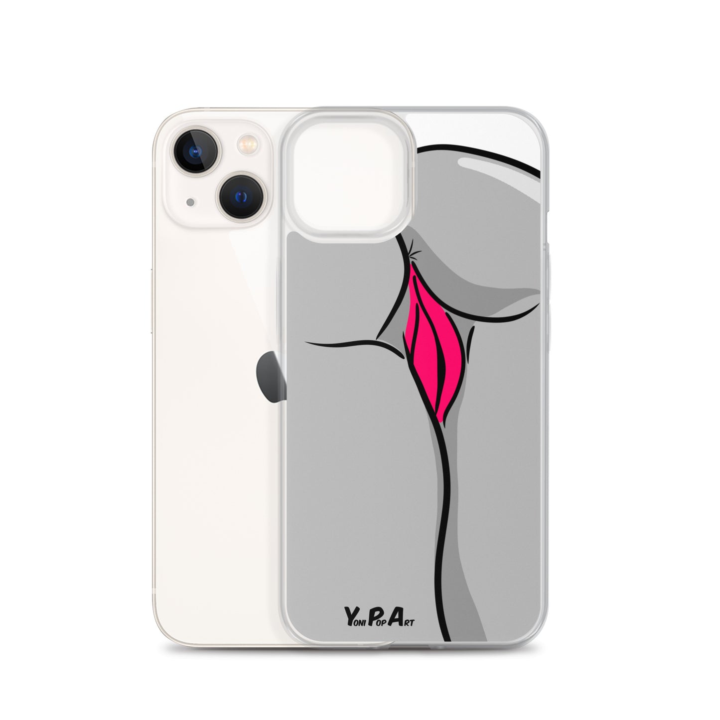 iPhone-Hülle YoniPopArt "Backside in schwarz-weiss-pink"