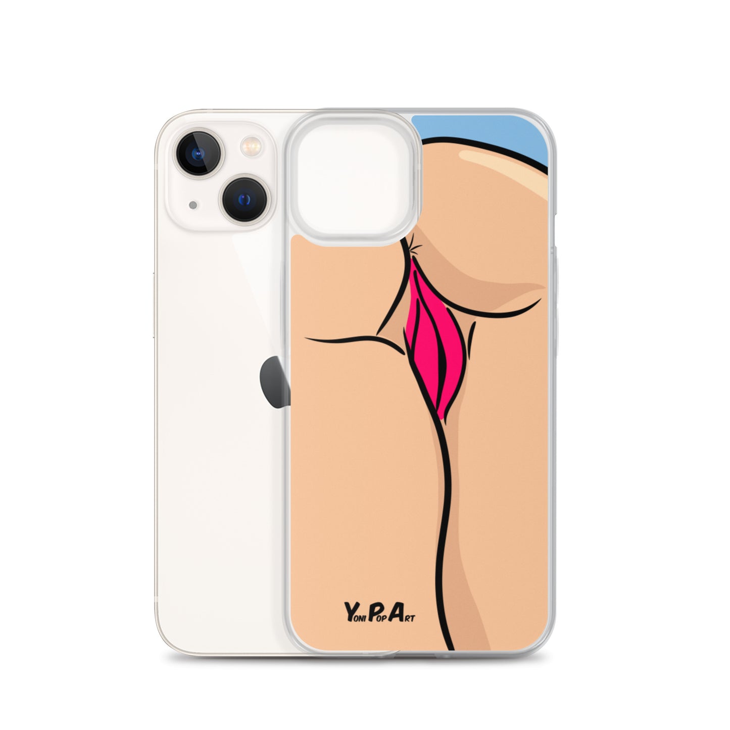 iPhone-Hülle YoniPopArt "Backside on blue"