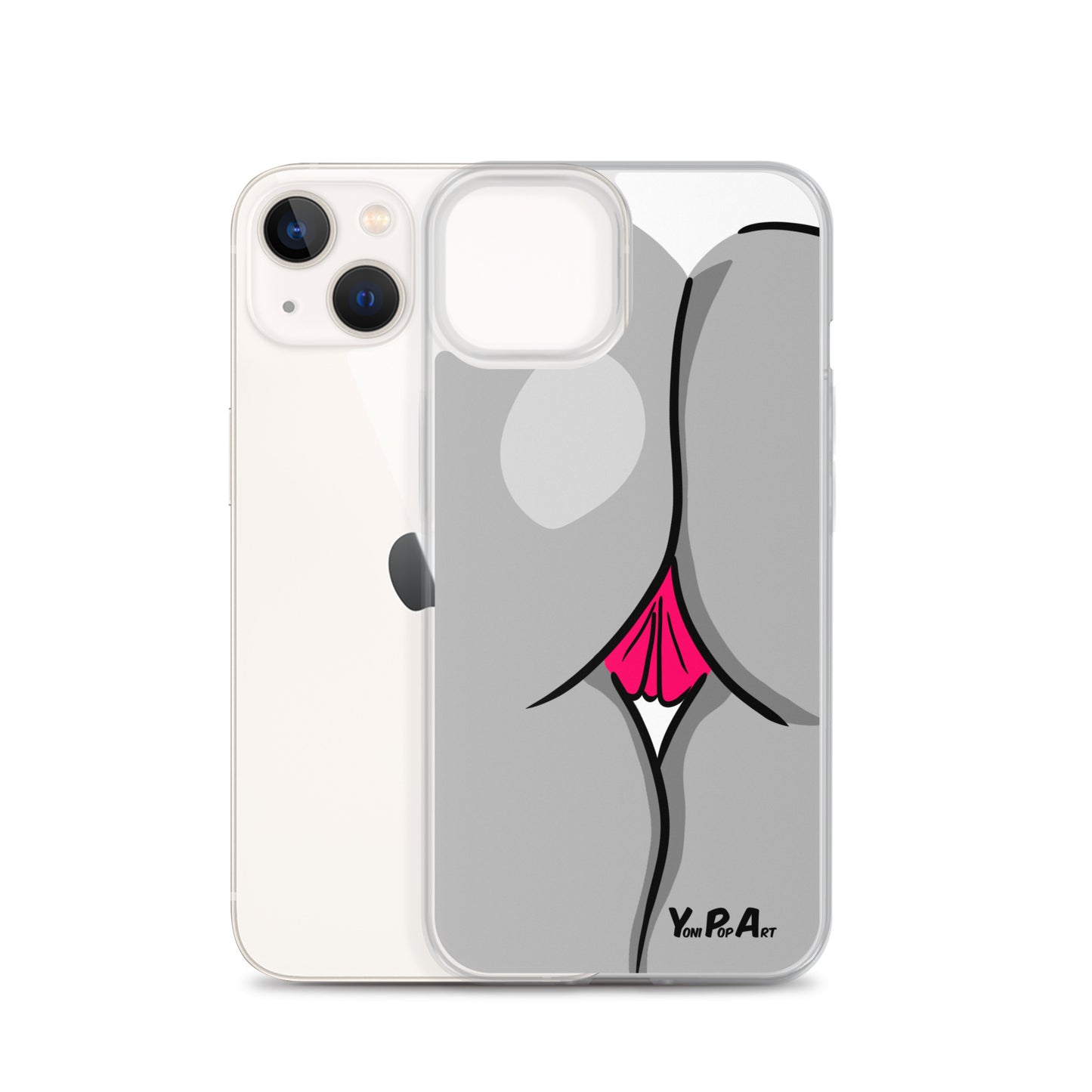 iPhone-Hülle YoniPopArt "Backside #1 in schwarz-weiss-pink"