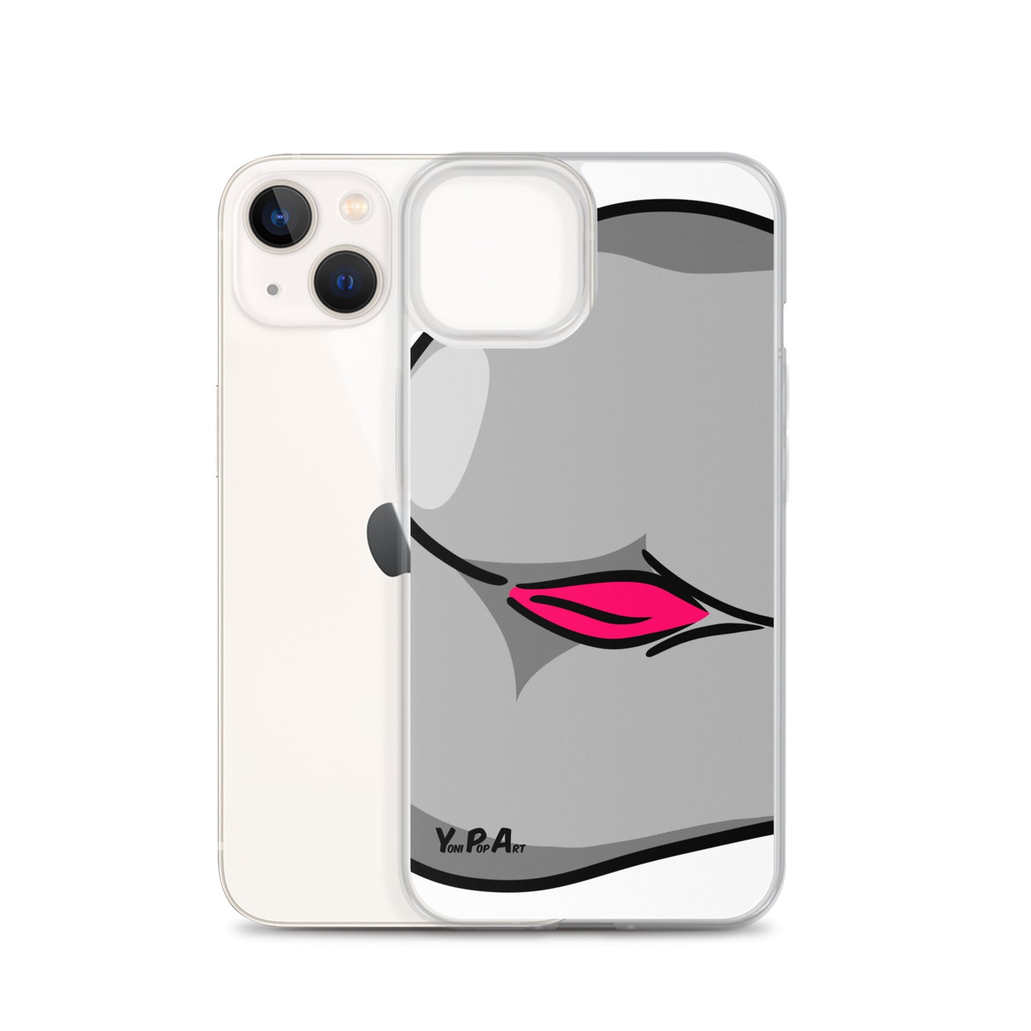 iPhone-Hülle YoniPopArt "Backside #3 in schwarz-weiss-pink"