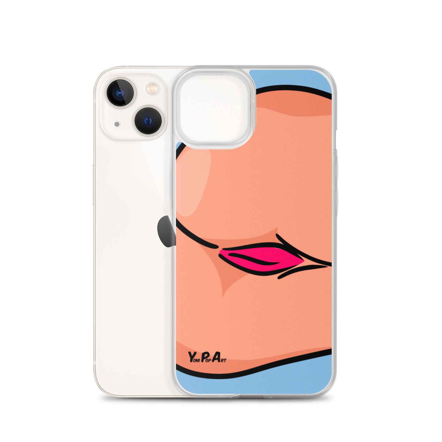 iPhone-Hülle YoniPopArt "Backside #3 on blue"