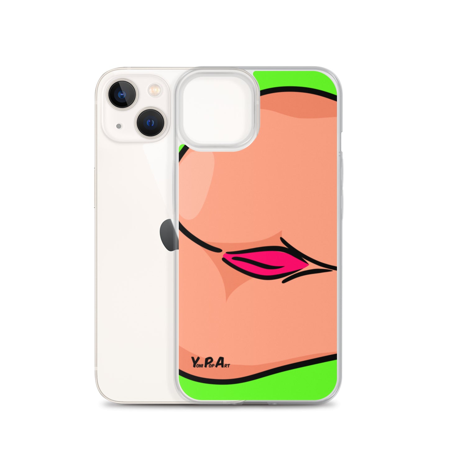 iPhone-Hülle YoniPopArt "Backside #3 on green"