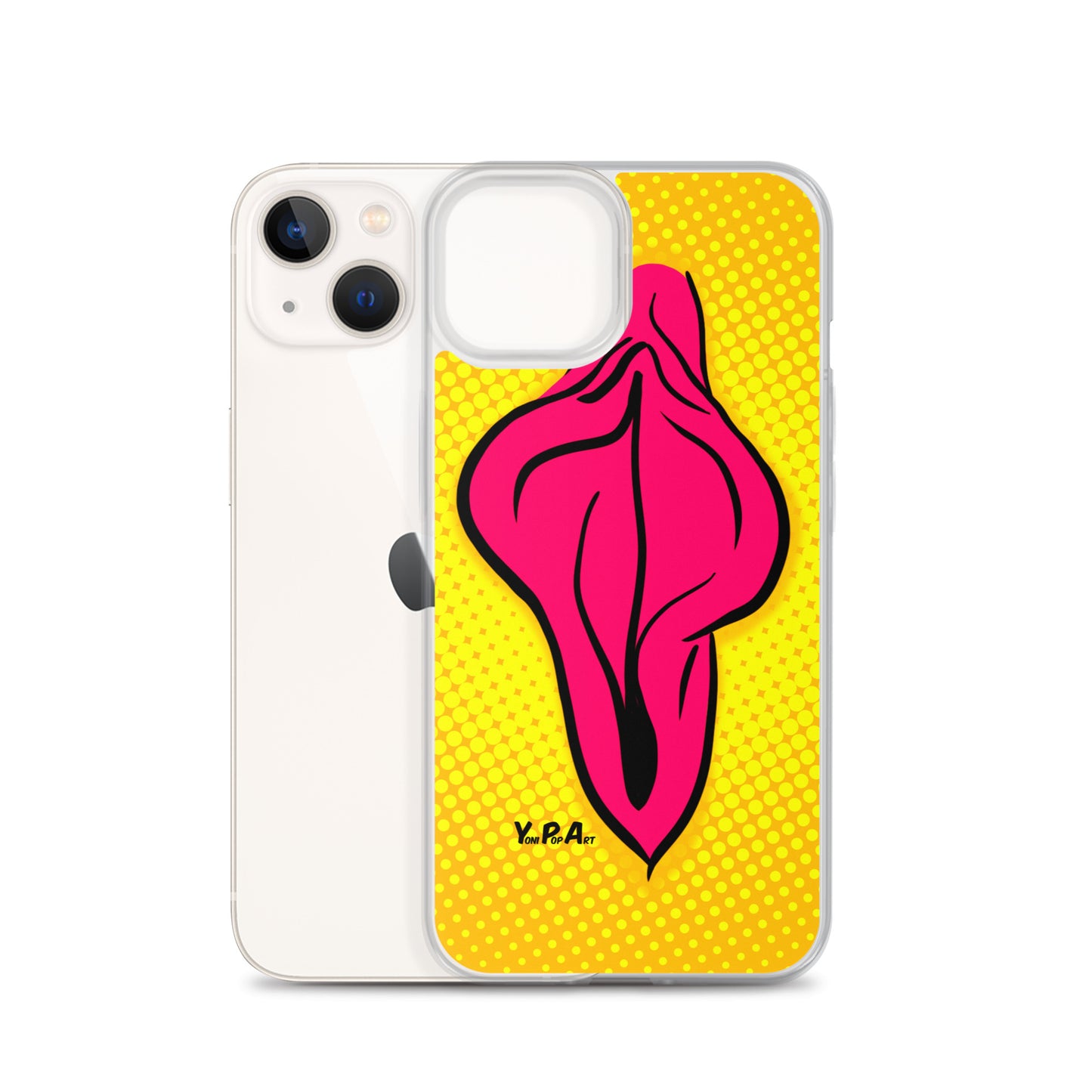 iPhone-Hülle YoniPopArt "pink flaps on yellow #2"