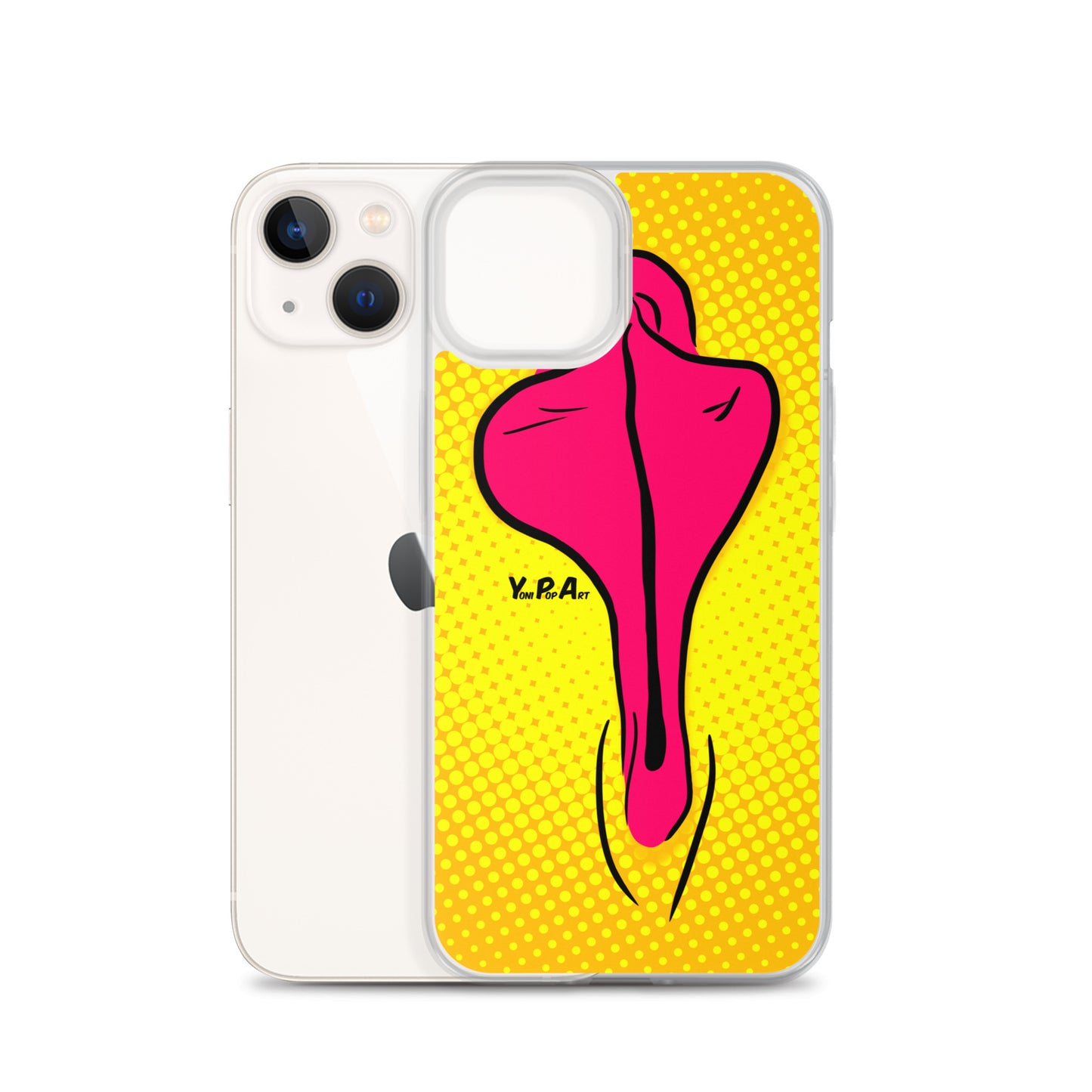 iPhone-Hülle YoniPopArt "pink flaps on yellow"
