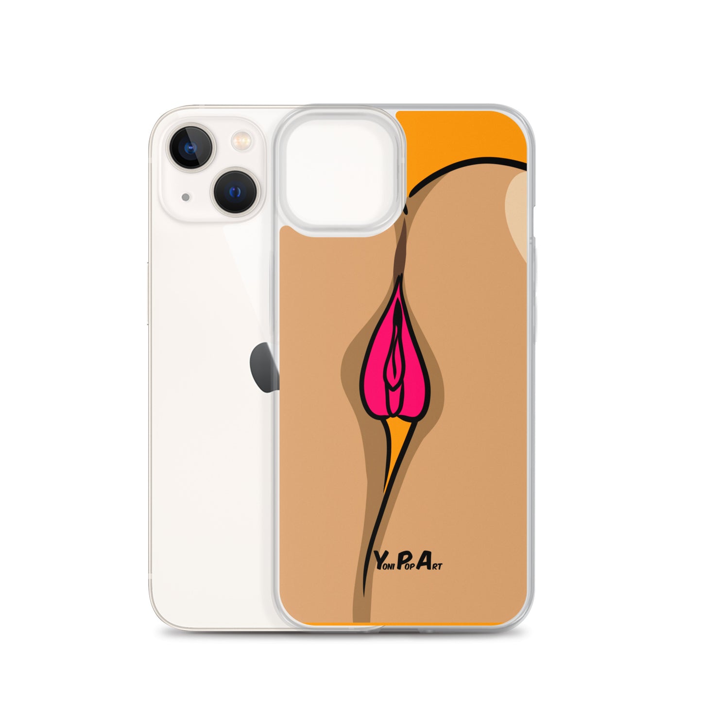 iPhone-Hülle YoniPopArt "Two Lips backside on Orange"