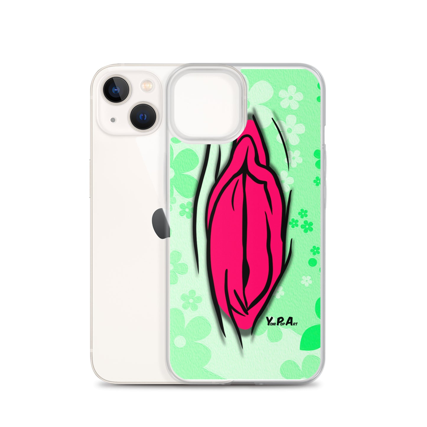 iPhone-Hülle "YoniPopArt #4 on light green Flowers"