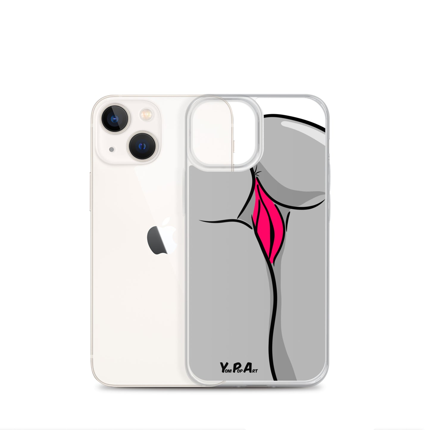 iPhone-Hülle YoniPopArt "Backside in schwarz-weiss-pink"